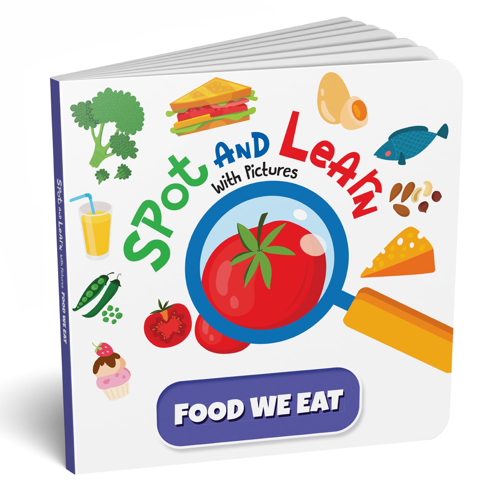 Spot and Learn with Pictures: Food We Eat: A Fun & Interactive Board Book to Develop Observation Skills and Vocabulary for Kids, Toddlers [Penguin ... Learn With Pictures, Penguin Early Learning)