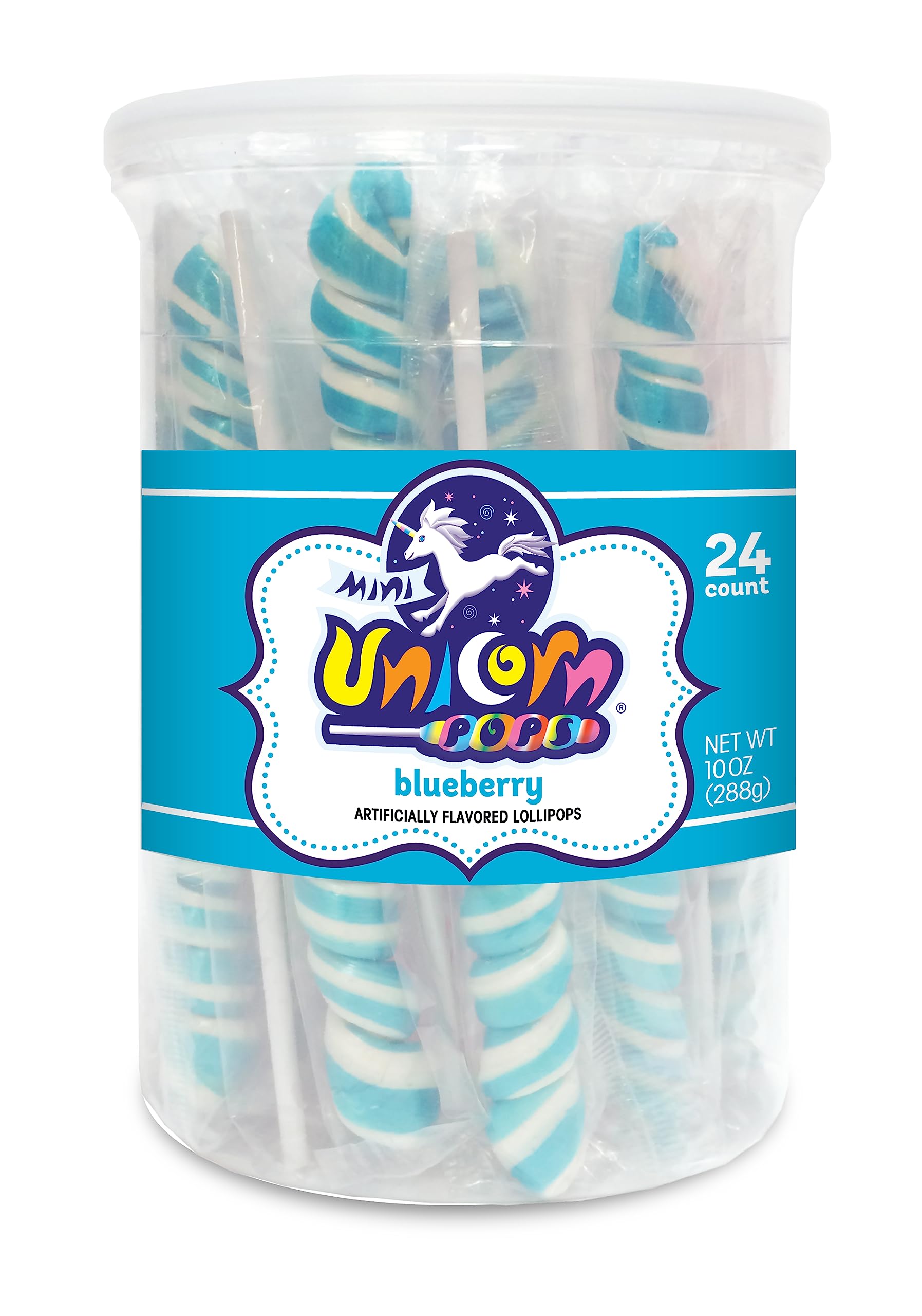 Adams & Brooks, Inc. Unicorn Pops 24 Count (Blueberry, Light Blue)