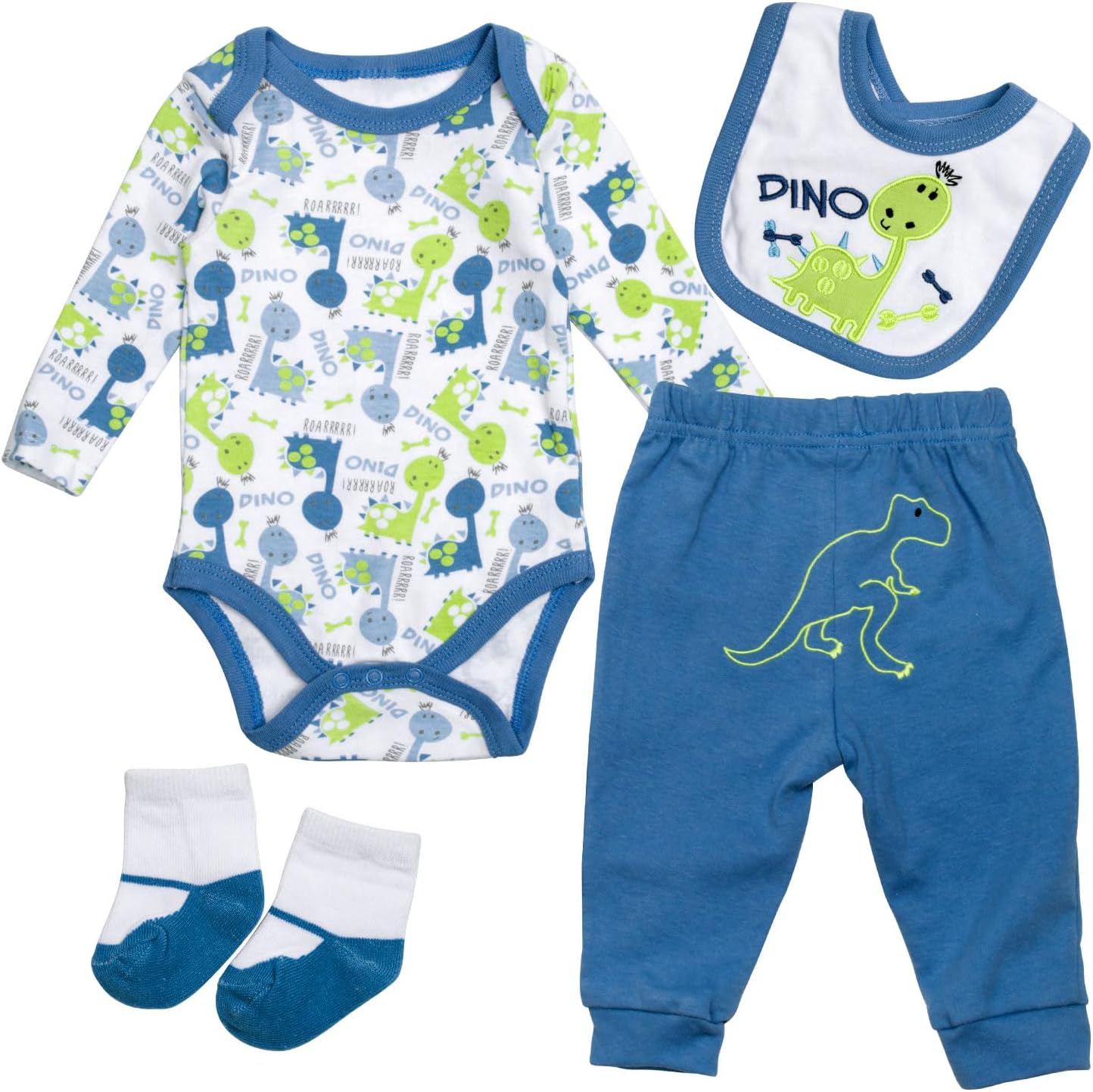 Reborn Baby Dolls Boy Clothes 22 inch 5 pcs Sets Dinosaur Outfit Accessories for 20-22" Newborn Baby Dolls Clothing
