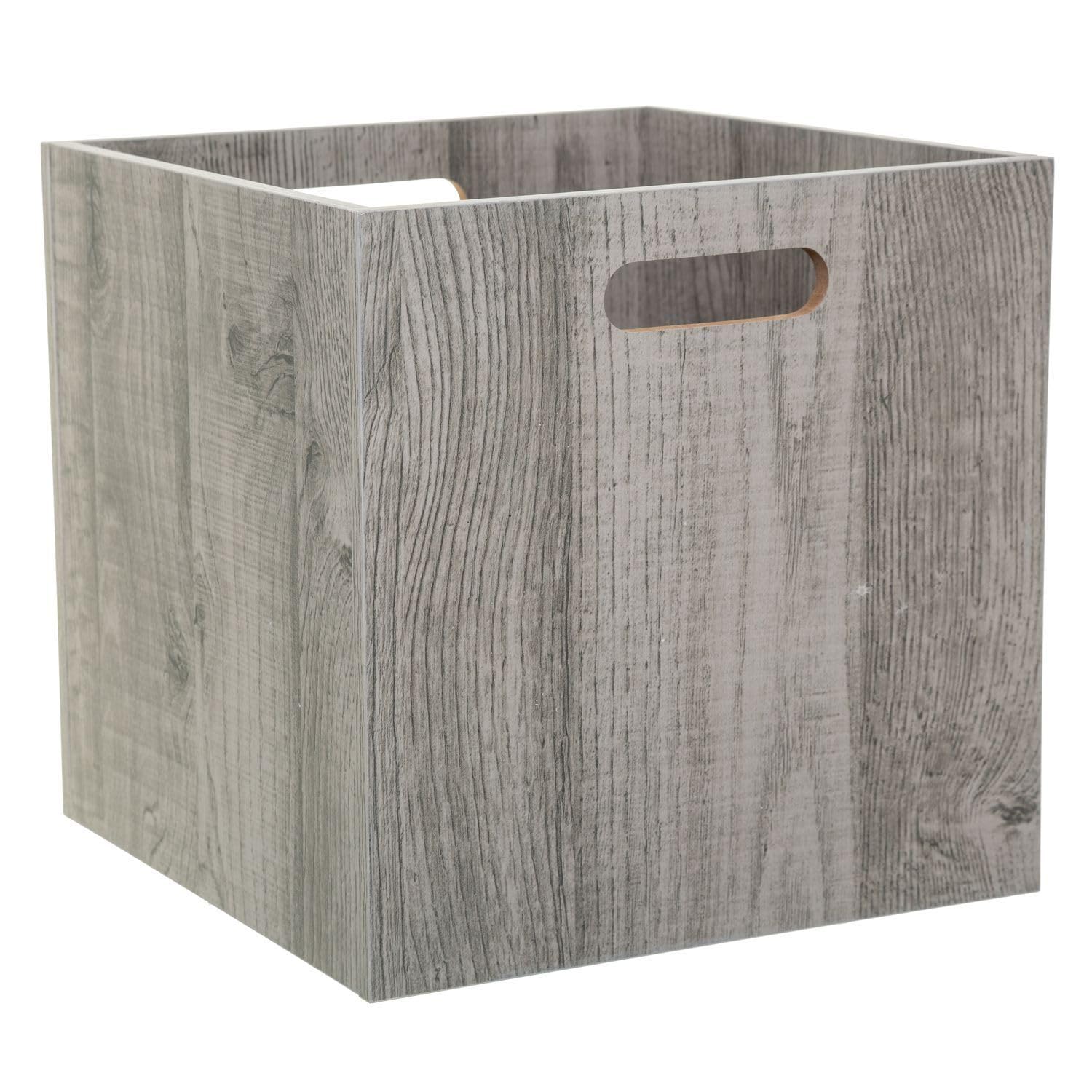 Toilinux.com – Juego de 6 cajas de almacenamiento de madera Mix n' modul – 30 x 30 cm – Color roble gris