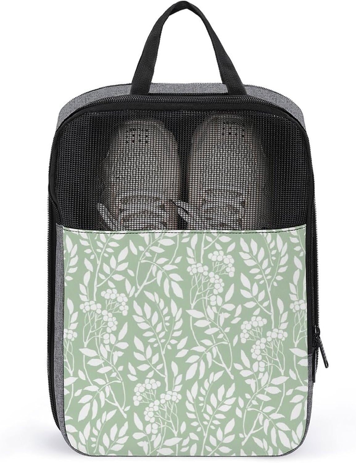 Plant Sage Green Leaves Travel Shoe Bag with Small Size Large Capacity Convenient to Carry