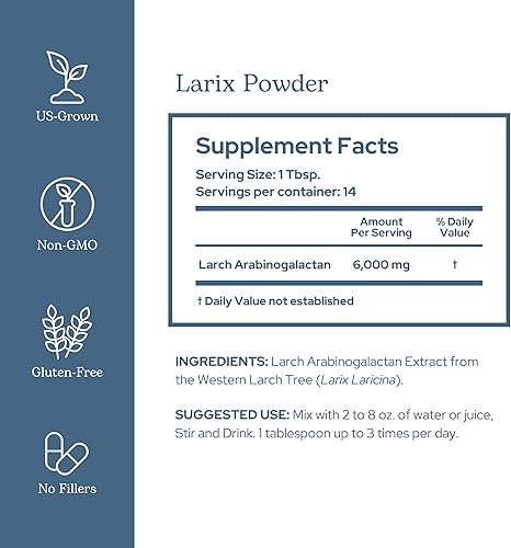 Miniatura 2 de Eclectic Institute Polvo de apoyo inmunológico Larix sin OMG  3 oz (81.5 g)