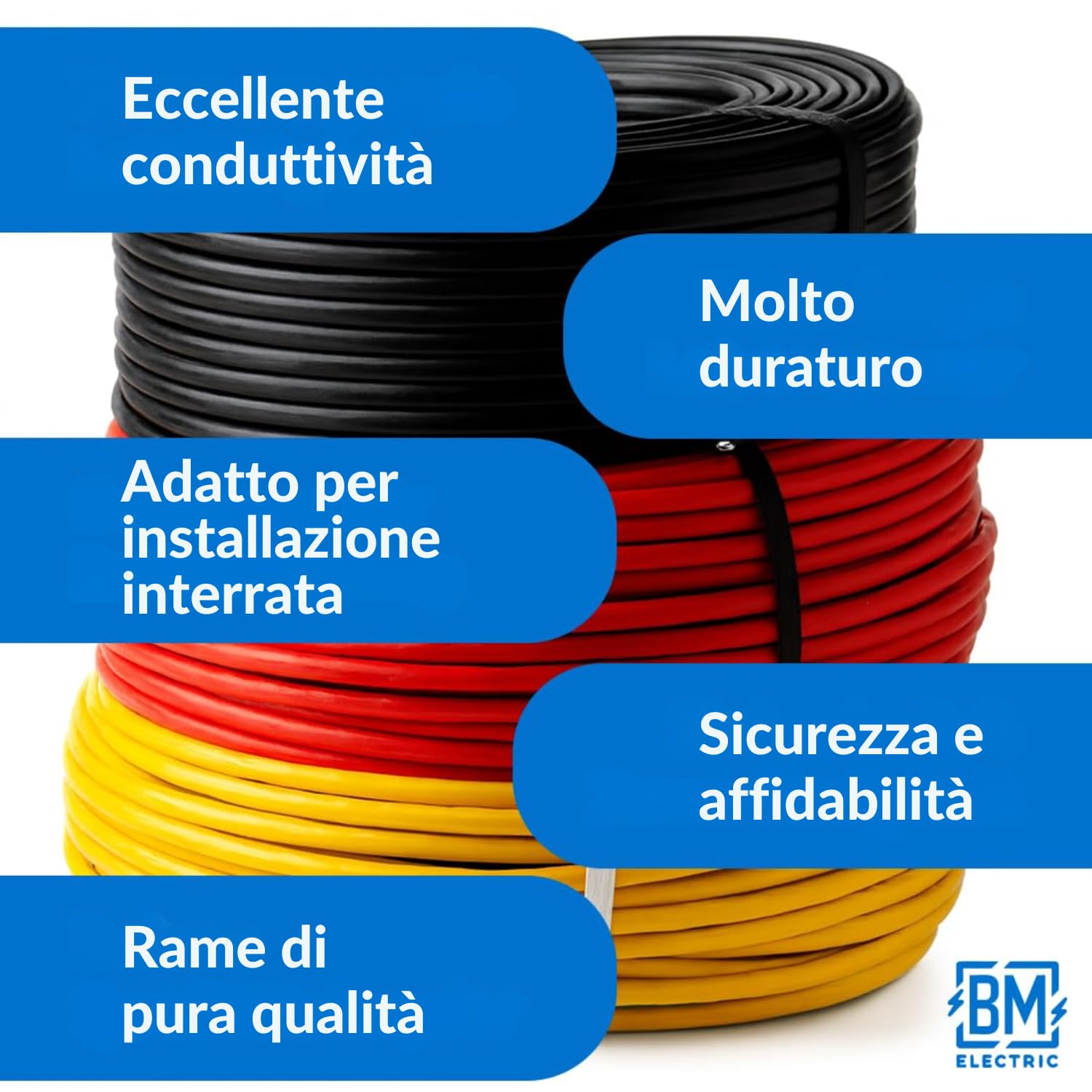 NYM Cavo 3 x 1,5 mm² YDYp - Cavo di alimentazione a 3 poli, cavo piatto 100 m, 10 × 5 mm, passacavo per finestre, cavo per ambienti umidi, conduttore in rame massiccio, 300/500 V