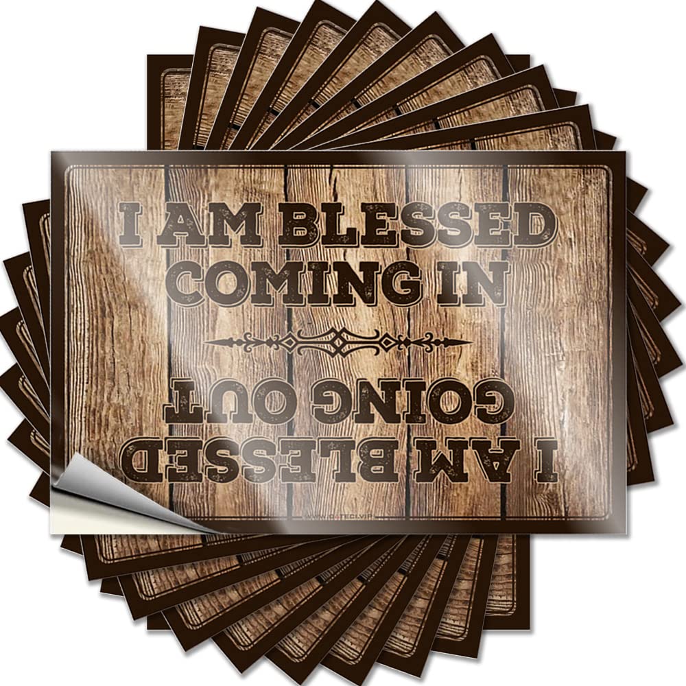 Mechanic Stickers I Am Blessed Coming in and Going Out Funny Sticker 10 Pcs Funny Room Signs Tool Decal(6X9CM)