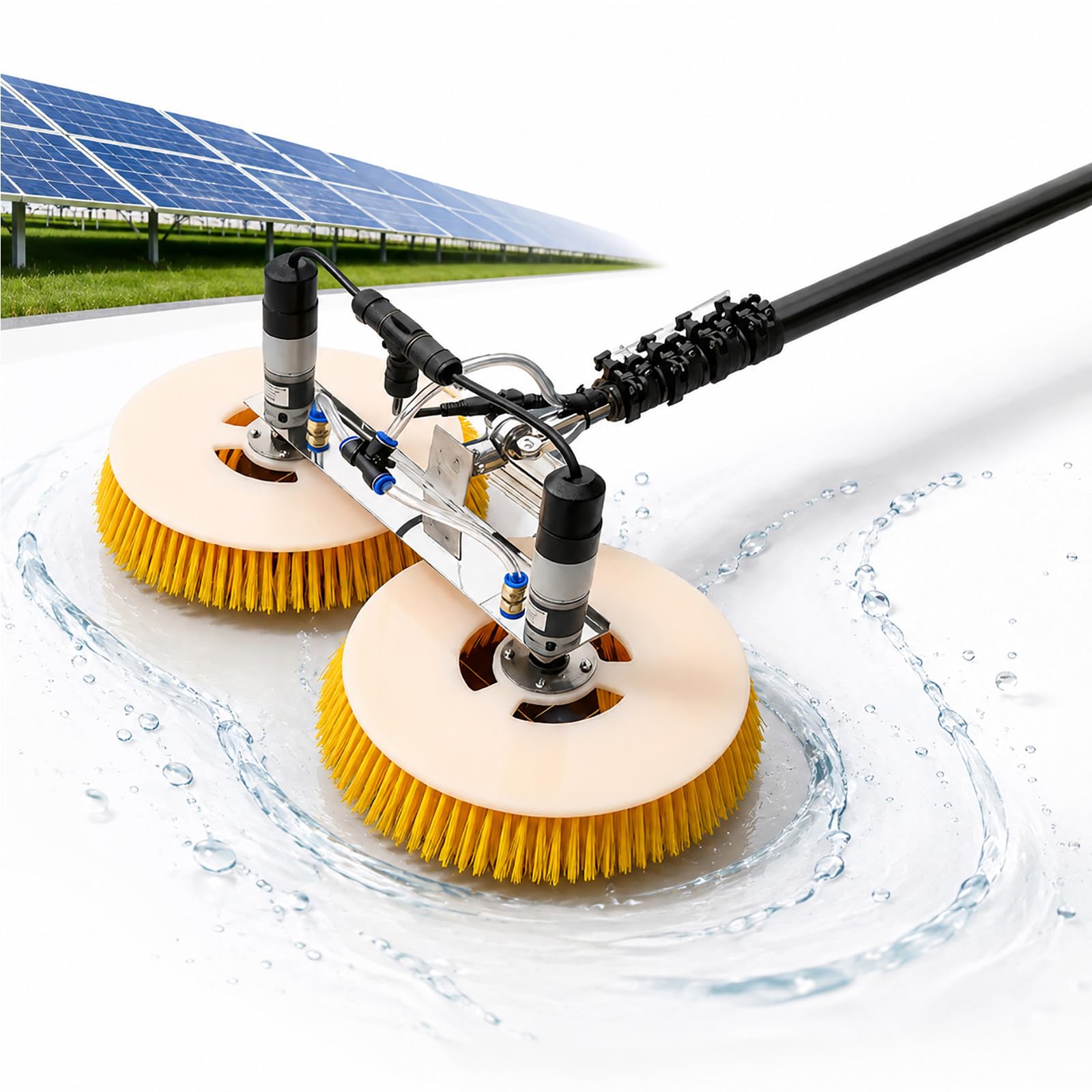 Cepillo Fotovoltaico Eléctrico – Limpiador Paneles Solares con Pértiga Telescópica de 5 m a 10 m 6m(19.7ft)