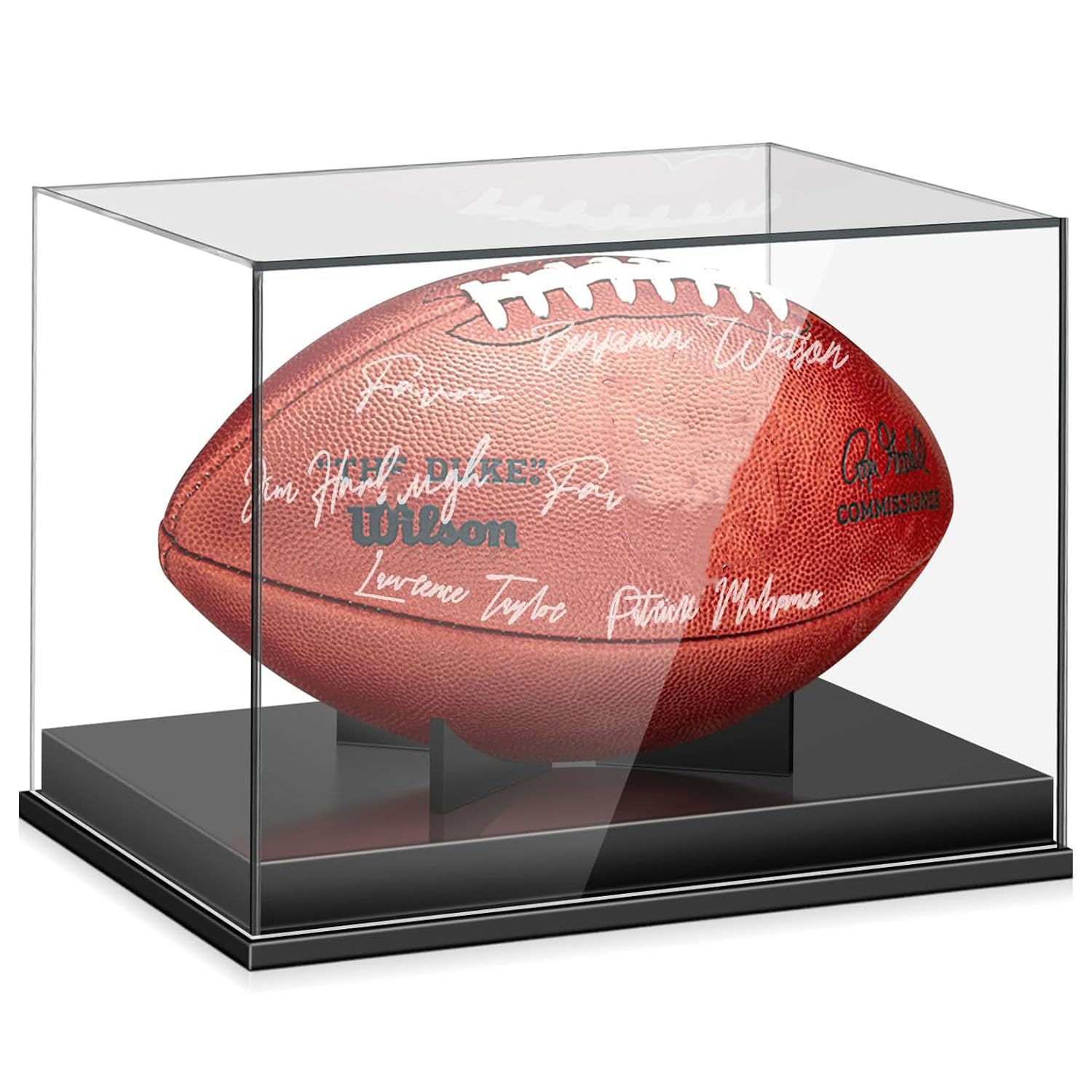 Thickening Football Display Case Clear Acrylic Assemble Box with Stand? UV Protected Full-Size Football Collectibles Autographed Football Fans & Collectors Sports Collectibles Ball Holder