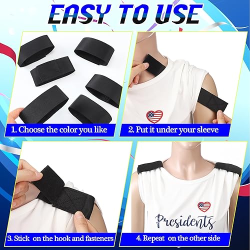 Miniatura 6 de Kajaia 12 pares de soportes de manga de color sólido, clips de manga deportiva, fútbol, sóftbol, para camisetas deportivas, camisetas de béisbol