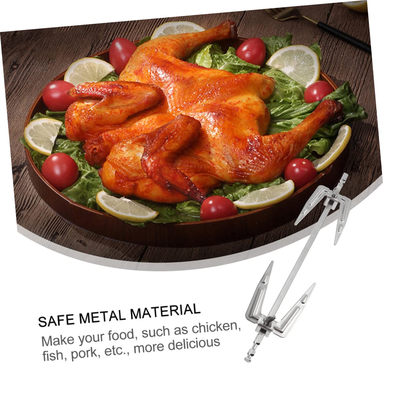 HANABASS 3pezzi Forchetta per Barbecue in Acciaio Inossidabile Forchetta per Friggitrice ad Aria Utensili per Barbecue Resistenti Comodi da Usare per Grigliare Cibo