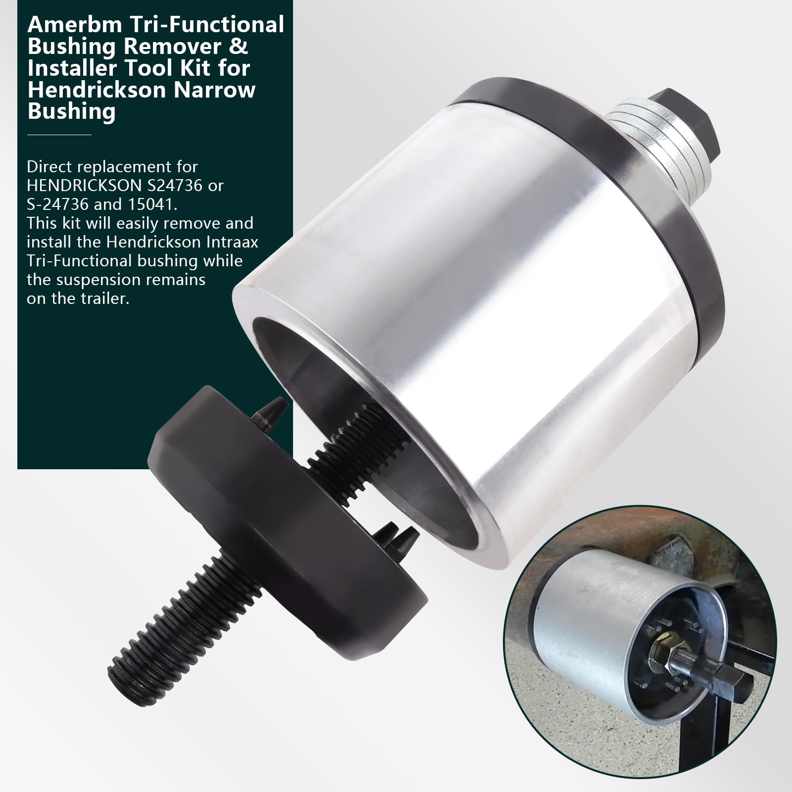 Amerbm Bushing Installation Tool for Hendrickson Vantraax Narrow Tri-Functional Bushing Similar to Hendrickson S-24736