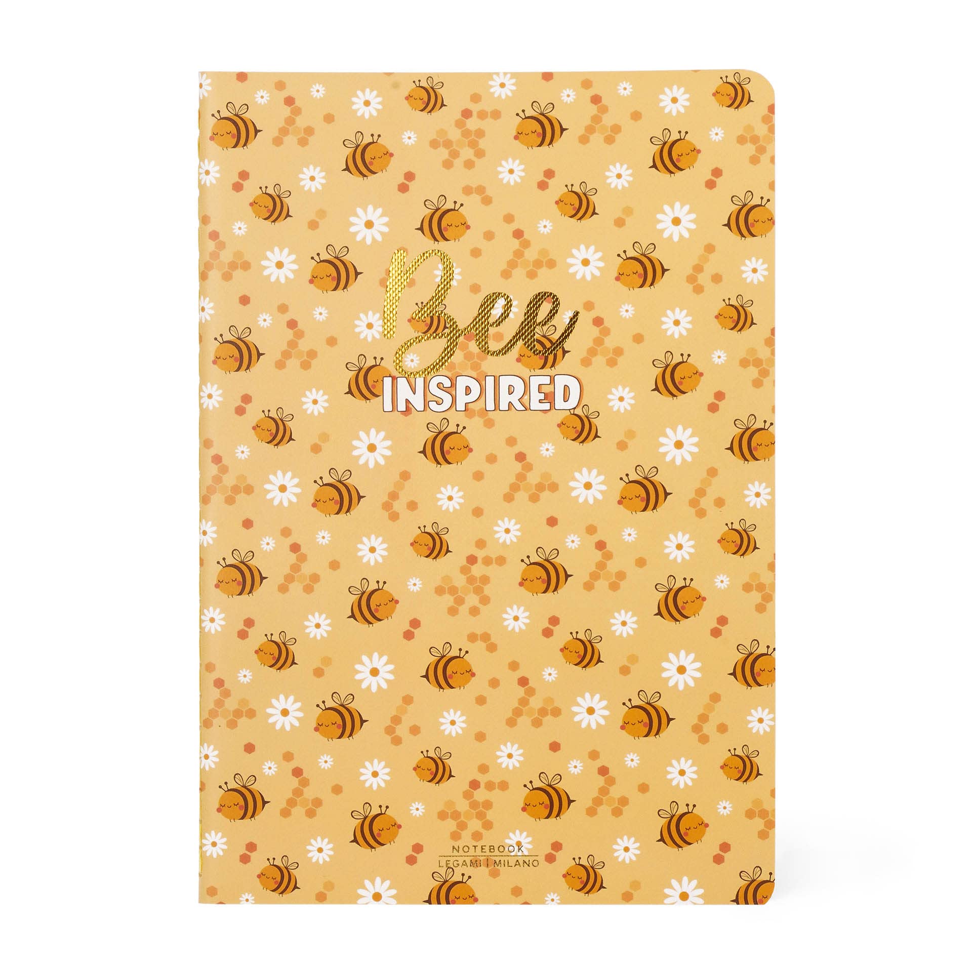Legami - Cuaderno Blanco Medium, A5, 80 Páginas en Papel Certificado FSC®, Papel 100 g/m², 14,2 x 21 cm, Tema Bee