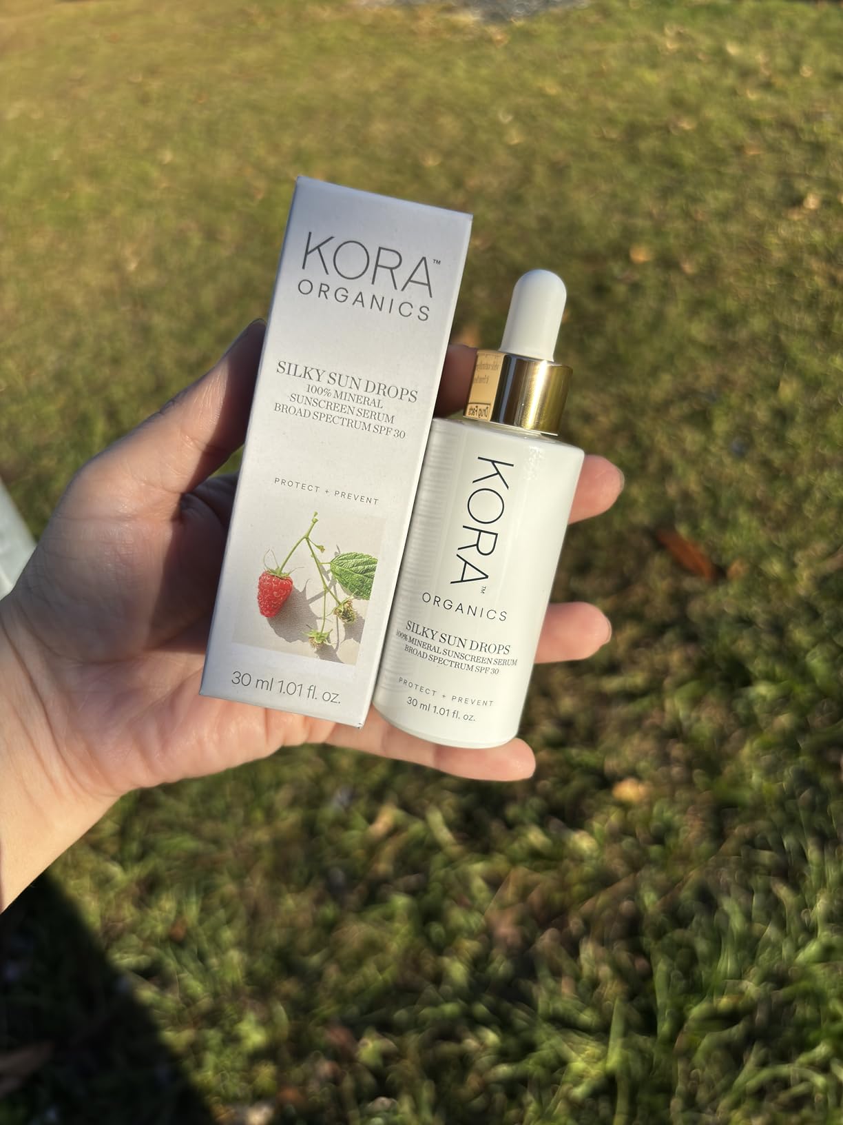 KORA Organics Silky Sun Drops, Mineral Sunscreen Serum SPF 30 with Reef-Safe Non-Nano Zinc Oxide, UVA/UVB Protection, Certified Organic, Cruelty Free, 1.01 oz