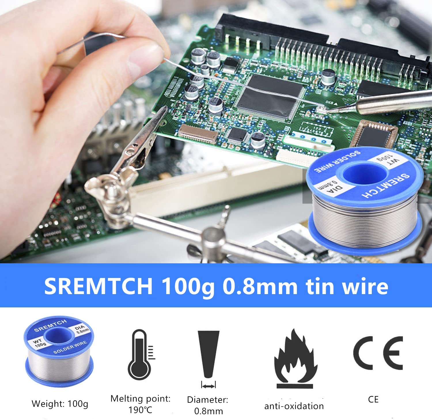 VFANDV Soldeerboutset, 60 W Soldeerset Met Instelbare Temperatuurschakelaar 200 C 500 On Off En 10 G Soldeerdraad 5 Soldeerpunten Soldeerboutstandaard Kabelgebonden Soldeerbout Voor 2275367613