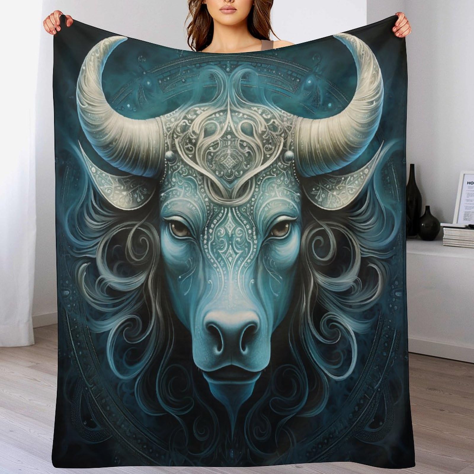 Couverture polaire taureau plaid imprimé idée cadeau maison
