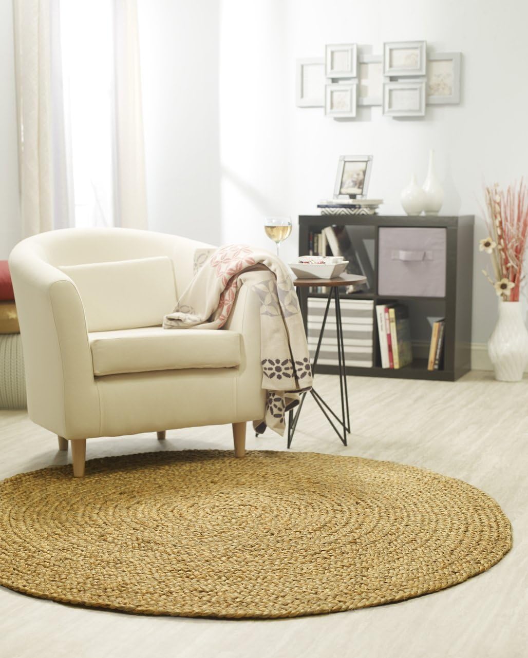 Fab Habitat Essentials Braided Area Rug - Natural - Handwoven, Natural Fiber, Soft Underfoot - Natural Jute - Bedroom, Living Room, Dining Room - 5ft Round