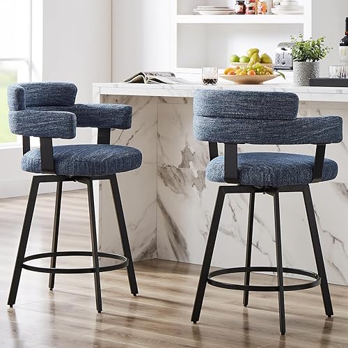 Counter Height Bar Stools with Full Back – Swivel Counter