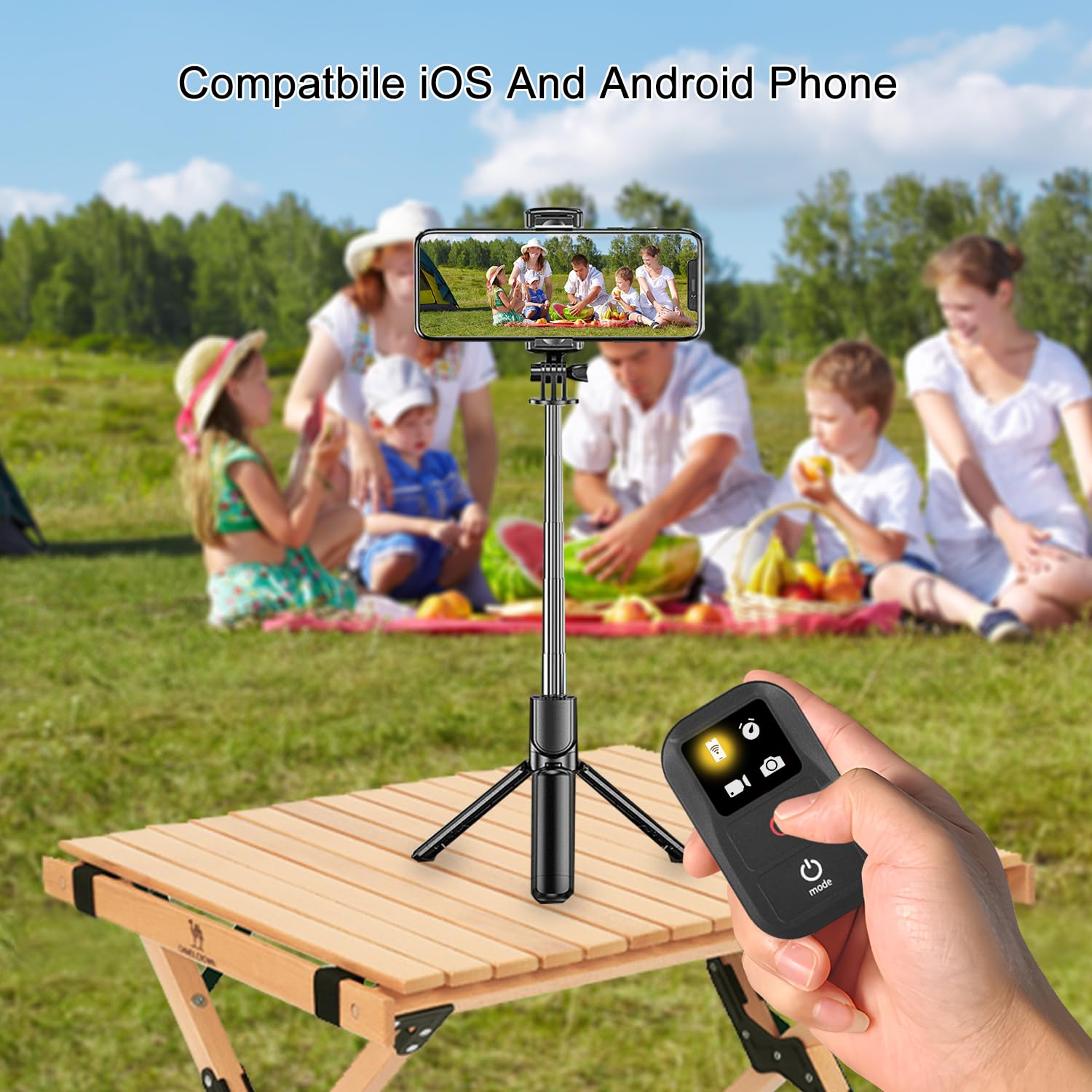 Suptig Telecomando Wireless per GoPro Hero 13/12/11/10/9/8 Nero, Gopro Max, Telefono, Batteria Ricaricabile Integrata