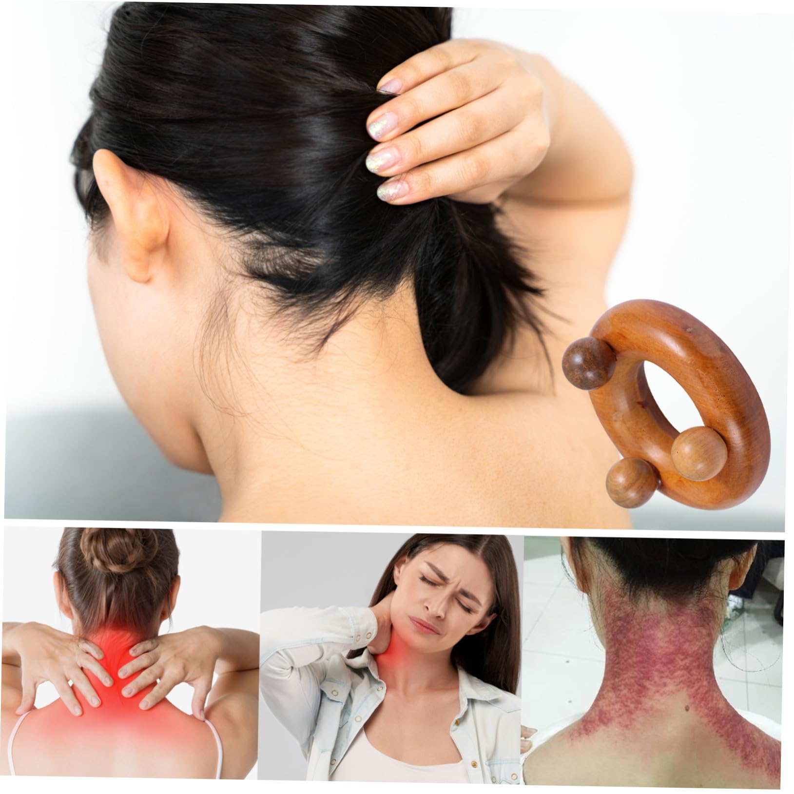 de Tabla de Madera Guasha Herramienta de Raspado Juego de 5 Piezas Material Sintético para Aliviar para Masaje Corporal y Facial Adecuado para Viajes
