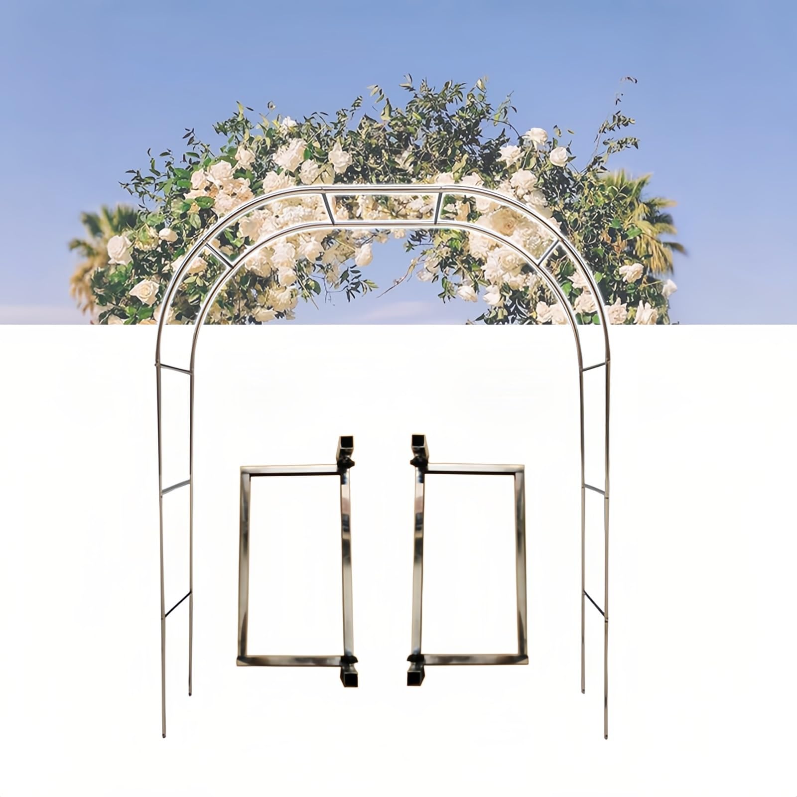 Arche de jardin en acier inoxydable pour créer une allée ombragée