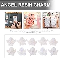 Vista 7 de EXCEART 60 dijes de ángel 3D con parte trasera plana, adorno de resina para bricolaje, teléfono móvil, accesorios para el cabello, manualidades