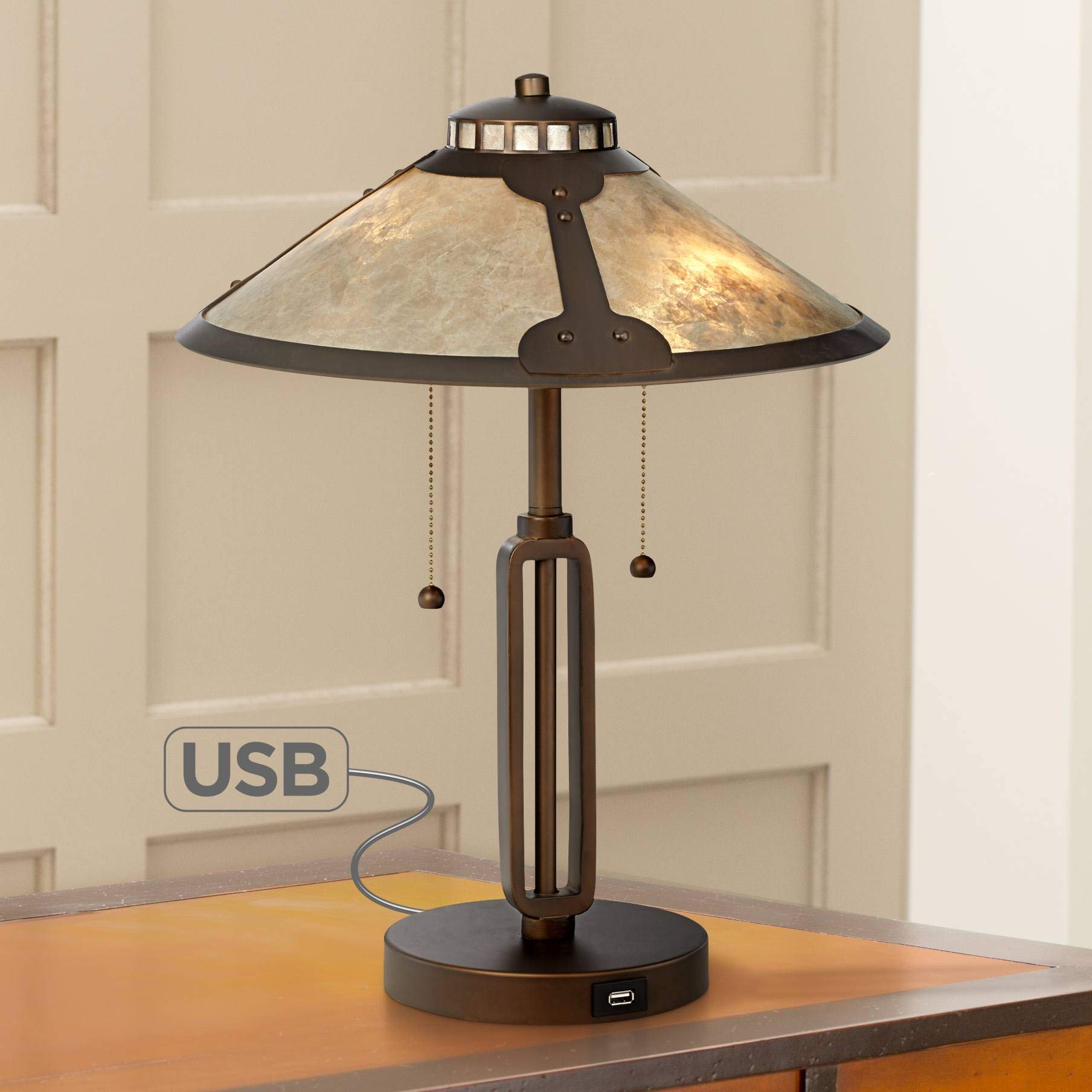 Buy Samuel Mission Desk Table Lamp with Hotel Style USB Charging Port