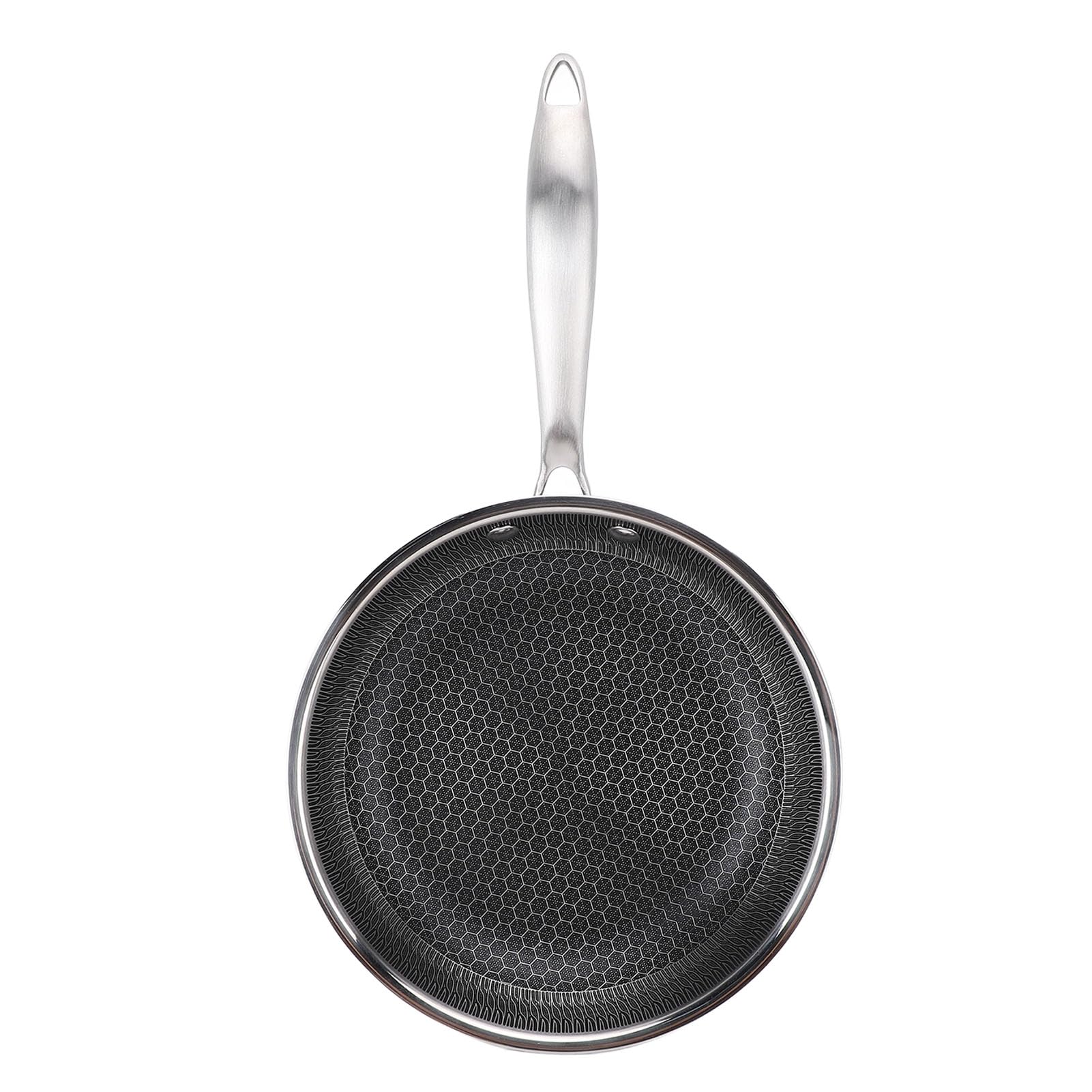 Fafeicy Patelnia ze Stali Nierdzewnej, Duża Nonstick Fating Patelnia Rdzeniowa Bez Wysiłku Wydanie żywności Miodu Anty Plasterka do Gotowania (30cm)