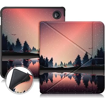 TPU Case for Tolino Vision Color 2024 / Kobo Libra Color 2024 / Kobo Libra 2 2021 / Tolino Vision 6 2021 with Stand Function and Auto Sleep / Wake Twilight