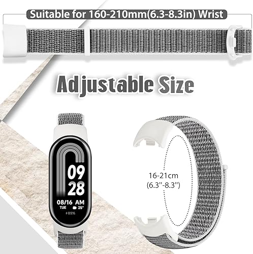 Miniatura 3 de Bcuckood Correa deportiva de nailon compatible con Xiaomi Mi Band 8 para mujeres y hombres, correa de reloj trenzada suave ajustable transpirable