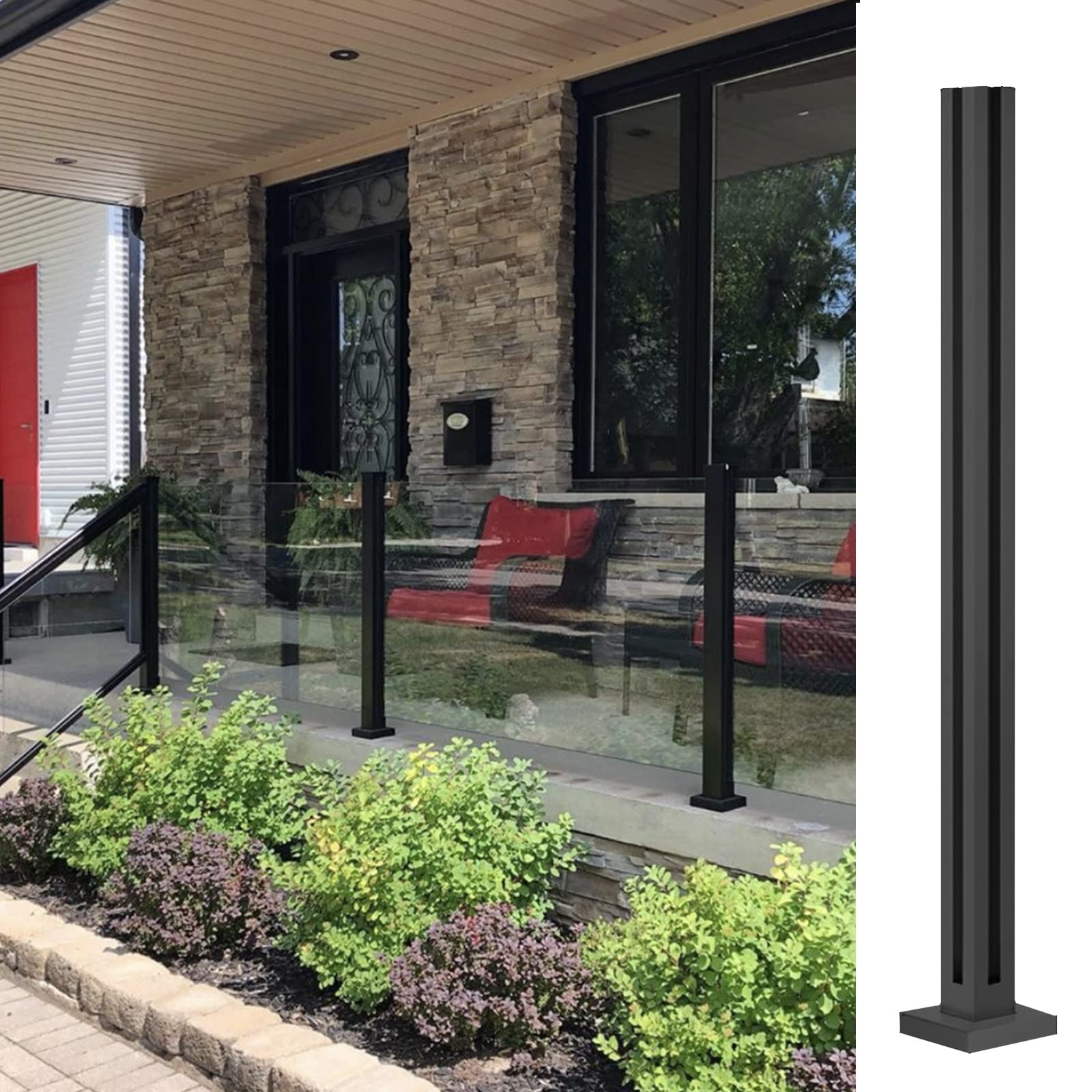 Système de poteaux d'angle facile à installer pour pince de balustrade 10mm et 12mm