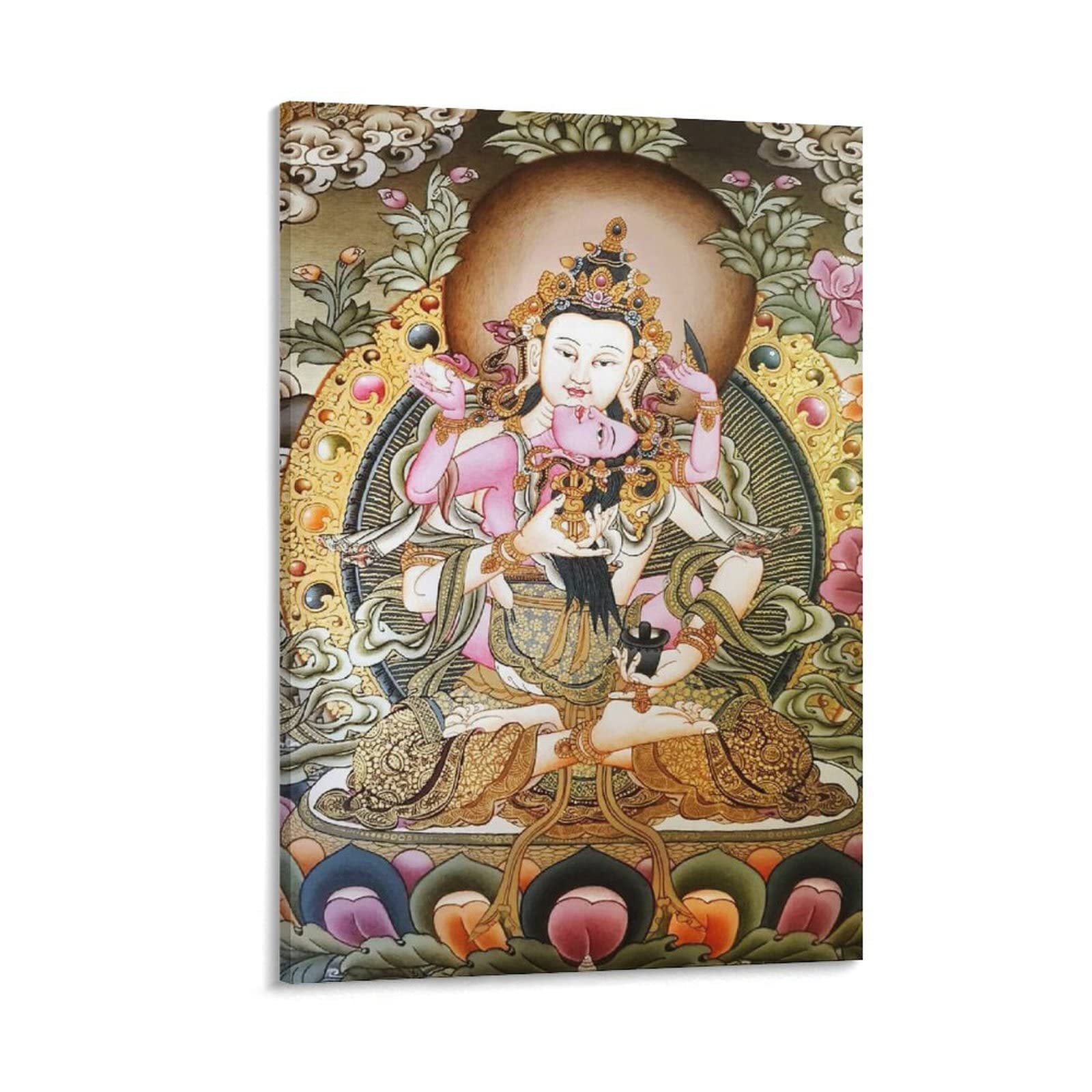 Poster da parete con Buddha Bodhisattva di Thanka, buddismo, religione, meditazione, regalo, decorazione per la casa, poster su tela, 60 x 90 cm