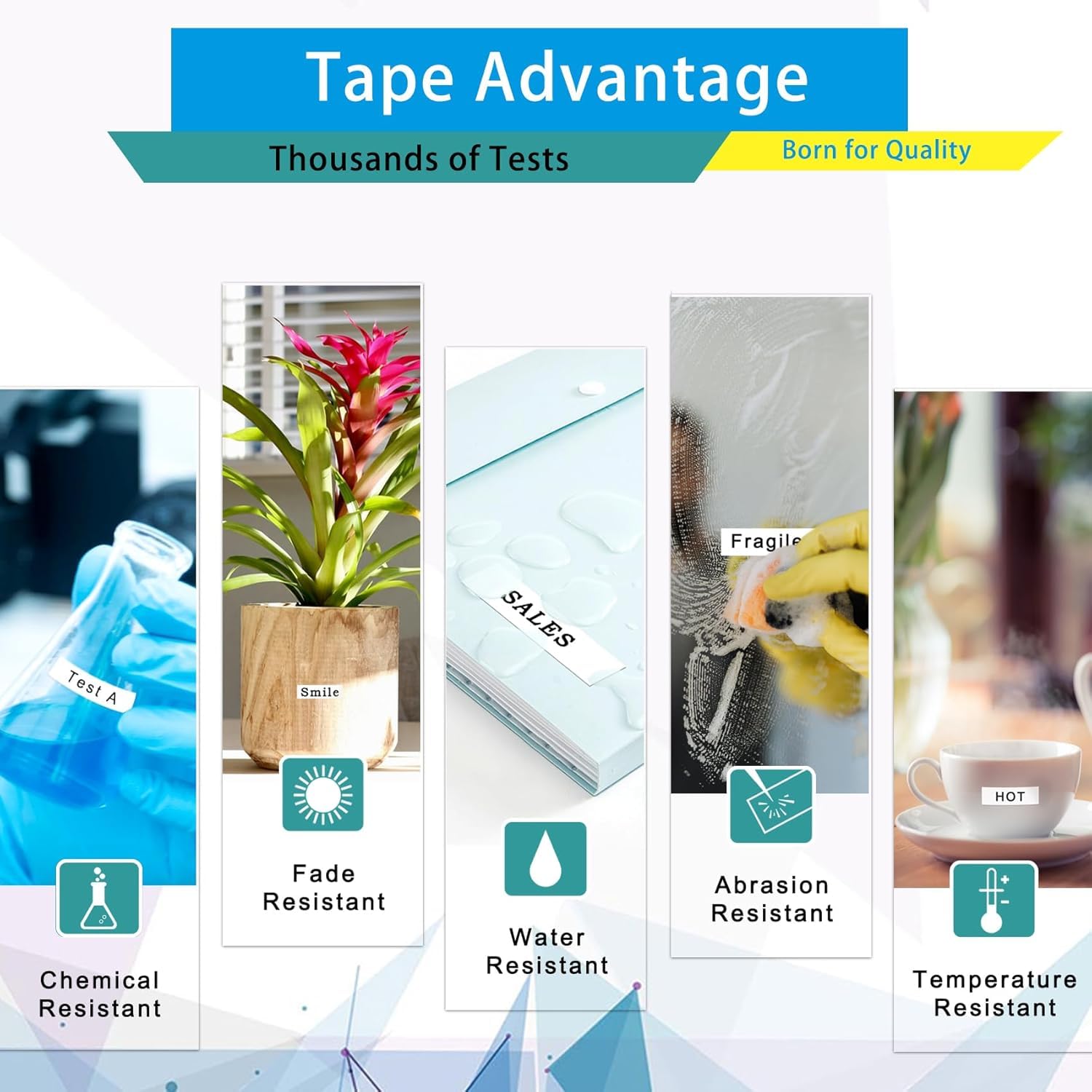 UNOKA TZe-231 12mm White Compatible for Brother Ptouch Label Printer TZe231 TZe Tz Tape 12mm 0.47 Laminated Black on White Cassettes for Brother P Touch PT-H110 D210 H200 E110 H101C P300BT 1880 - Image 3