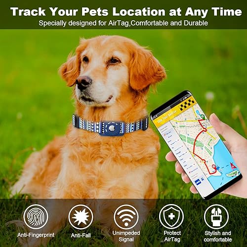 Miniatura 67 de Collar reflectante AirTag para perro, compatible con Apple AirTag, collar de nailon para cachorros y gatos con soporte de silicona AirTag