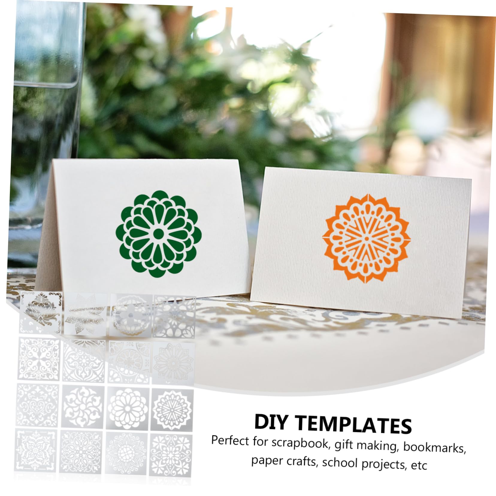 TEHAUX 48pezzi Stencil per Pittura Mandala Modelli Riutilizzabili per Creativi e Facili da Usare per Decorare Muri Pavimenti e Libri