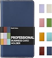 Vista 9 de Sooez Organizador profesional de cuero para libros de tarjetas de visita, folleto de tarjetas de crédito de capacidad para 240 unidades, soporte