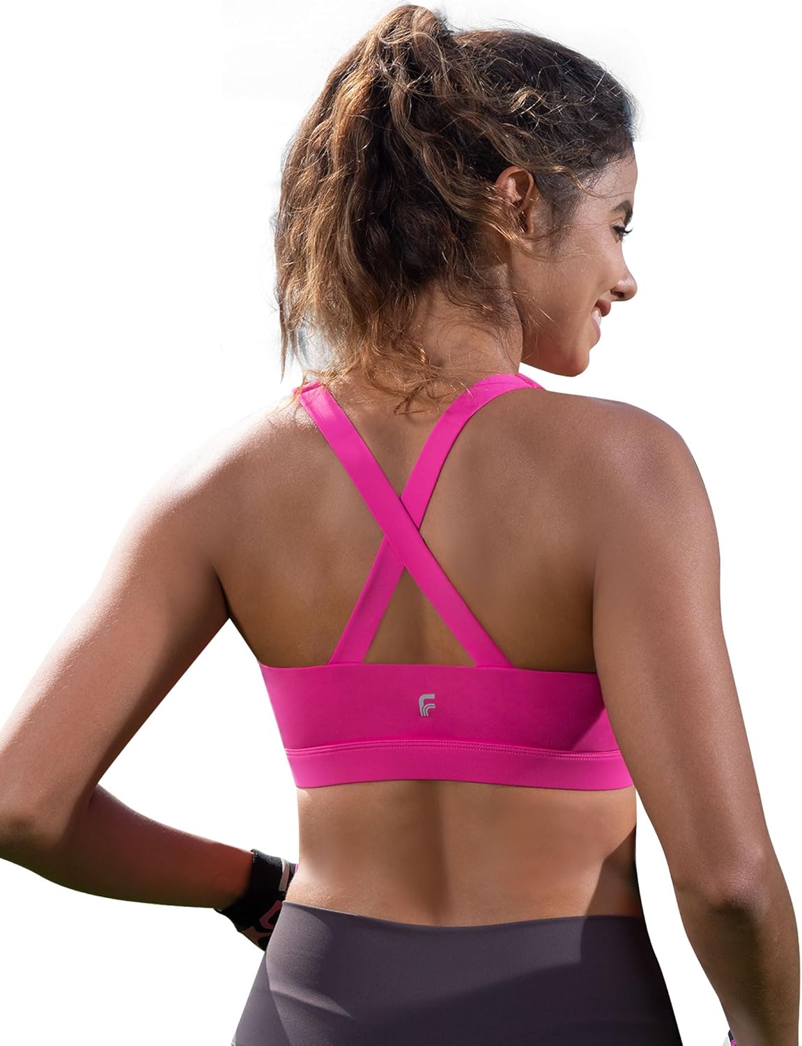 High Impact Sports Bras for Women, High Support Molded Cup Crisscross Back Workout Yoga Top