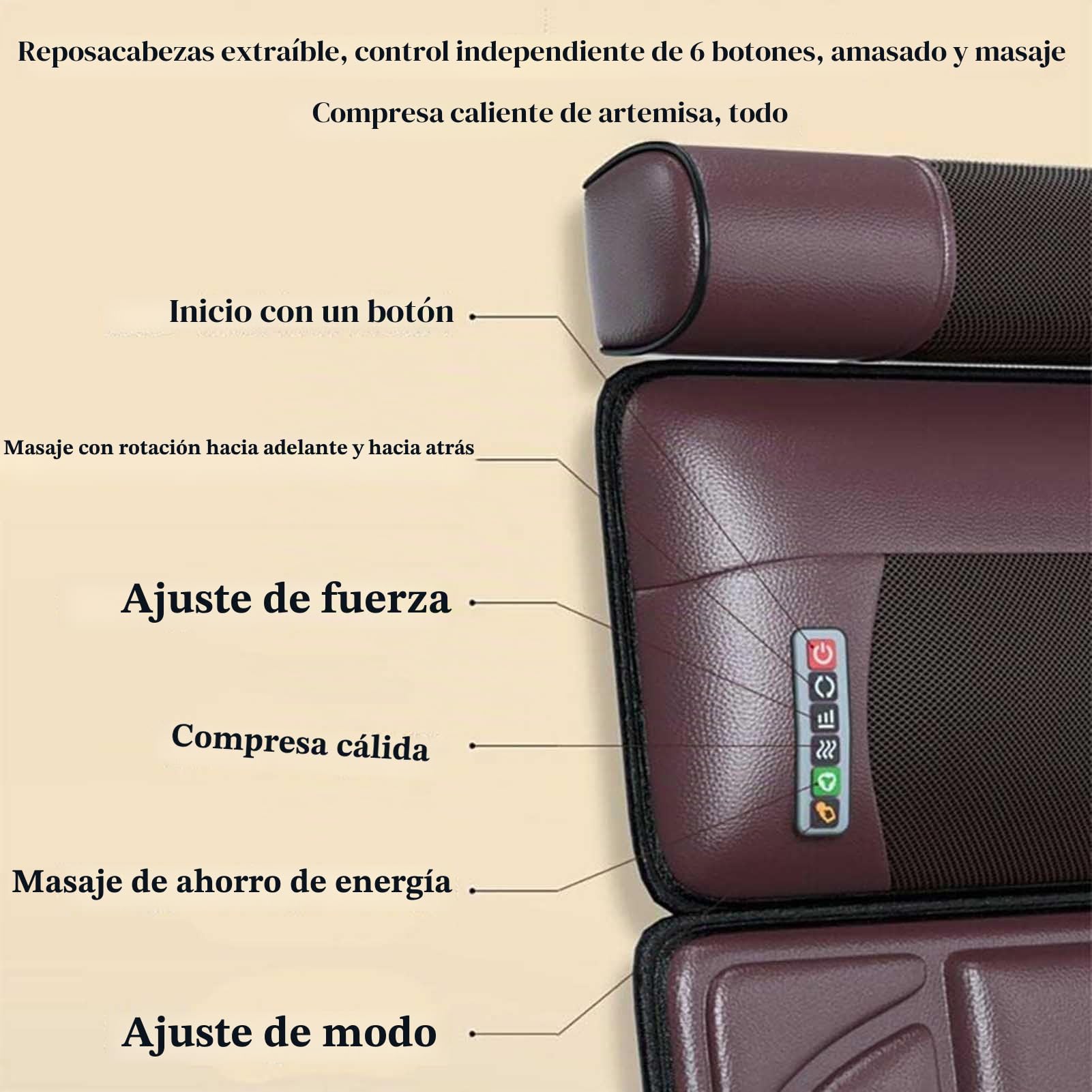 Colchón De Masaje Térmico Masaje Vibratorio Y Masaje De Compresión De Aire, Masajeador De Espalda, Almohadilla De Colchón De Masaje Vibratorio, Para Relajar Dolores Musculares Dormirse