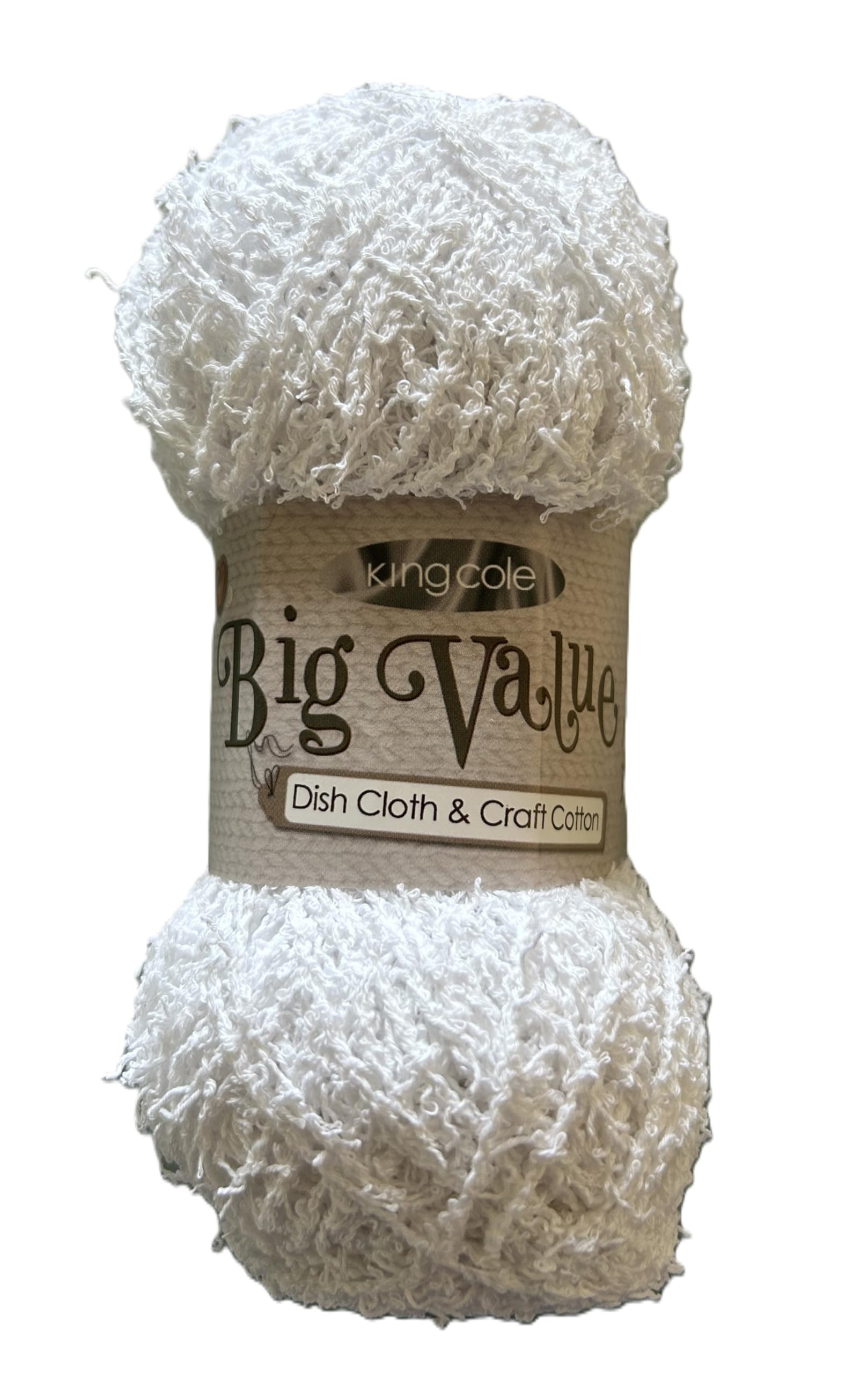 King Cole 2310 White Big Value Dishcloth/Craft Cotton 100G
