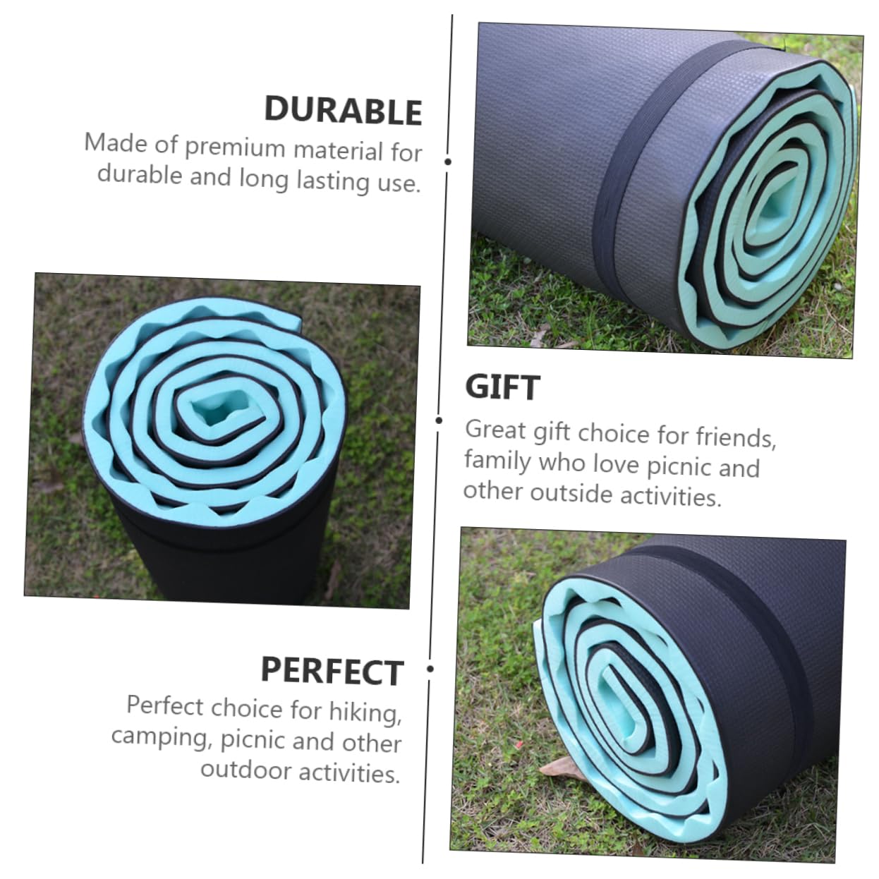 Alipis Tapis de Sol de Randonnée Eva Pliable pour Tente et Camping | Format Ergonomique, Usage Pique-niques et Loisirs, pour Famille et Amis