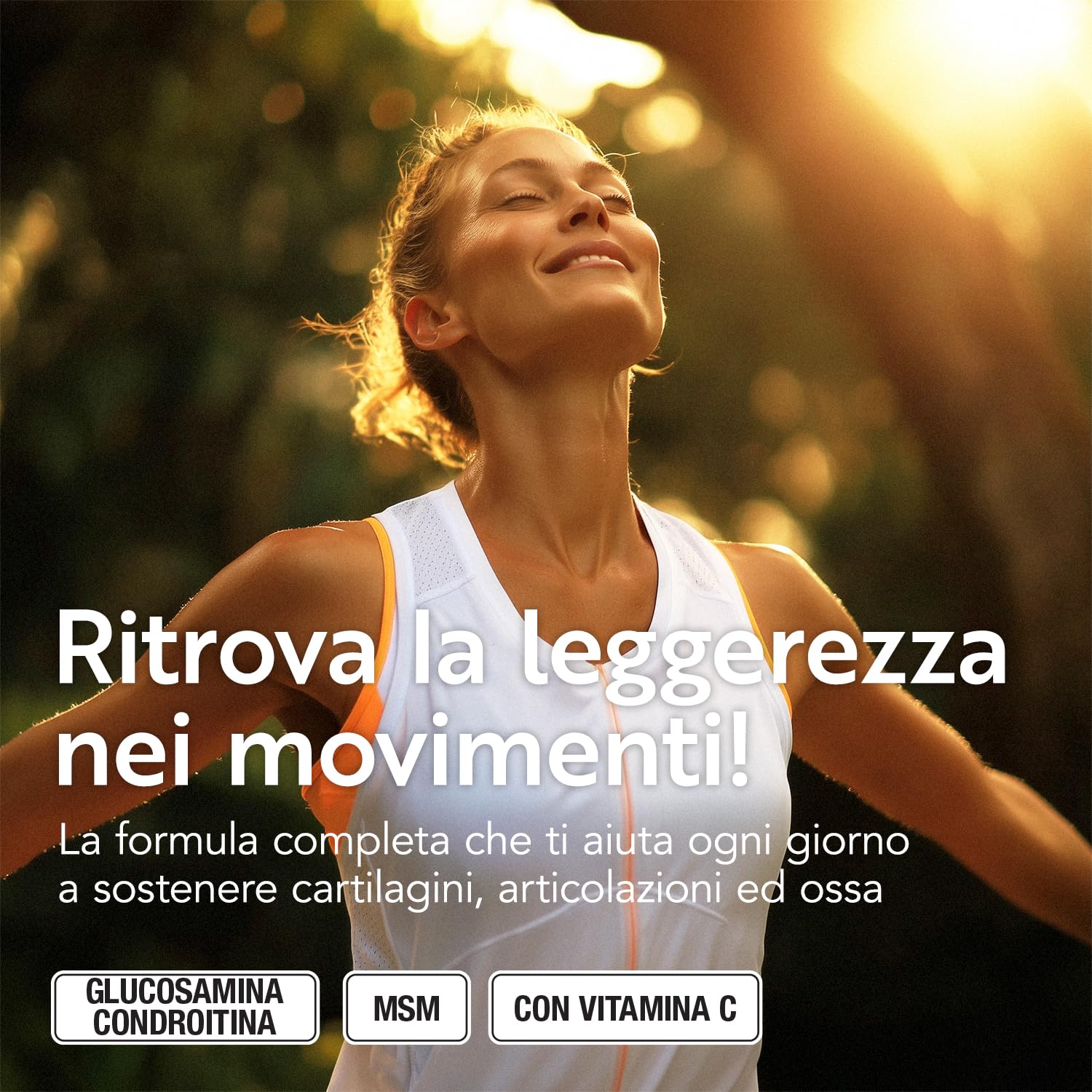 Glucosamina Condroitina Msm 730mg per Compressa PiùLife, Integratore Articolazioni e Cartilagine ginocchio, Complex Condroitina Glucosamina Alto Dosaggio con Vitamina C per il Collagene