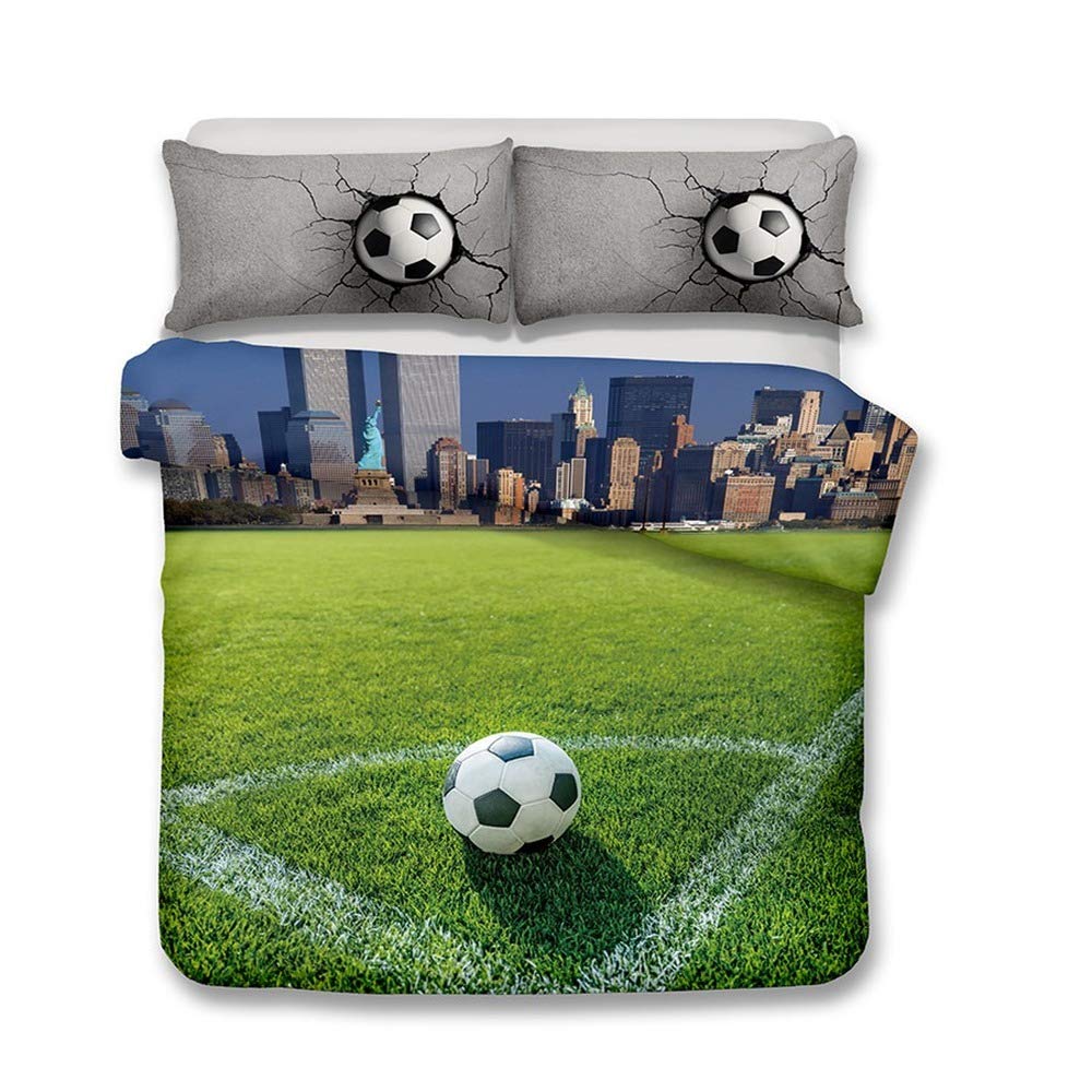 Housse de couette football douce et confortable 200 x 200 cm modèle AB-07