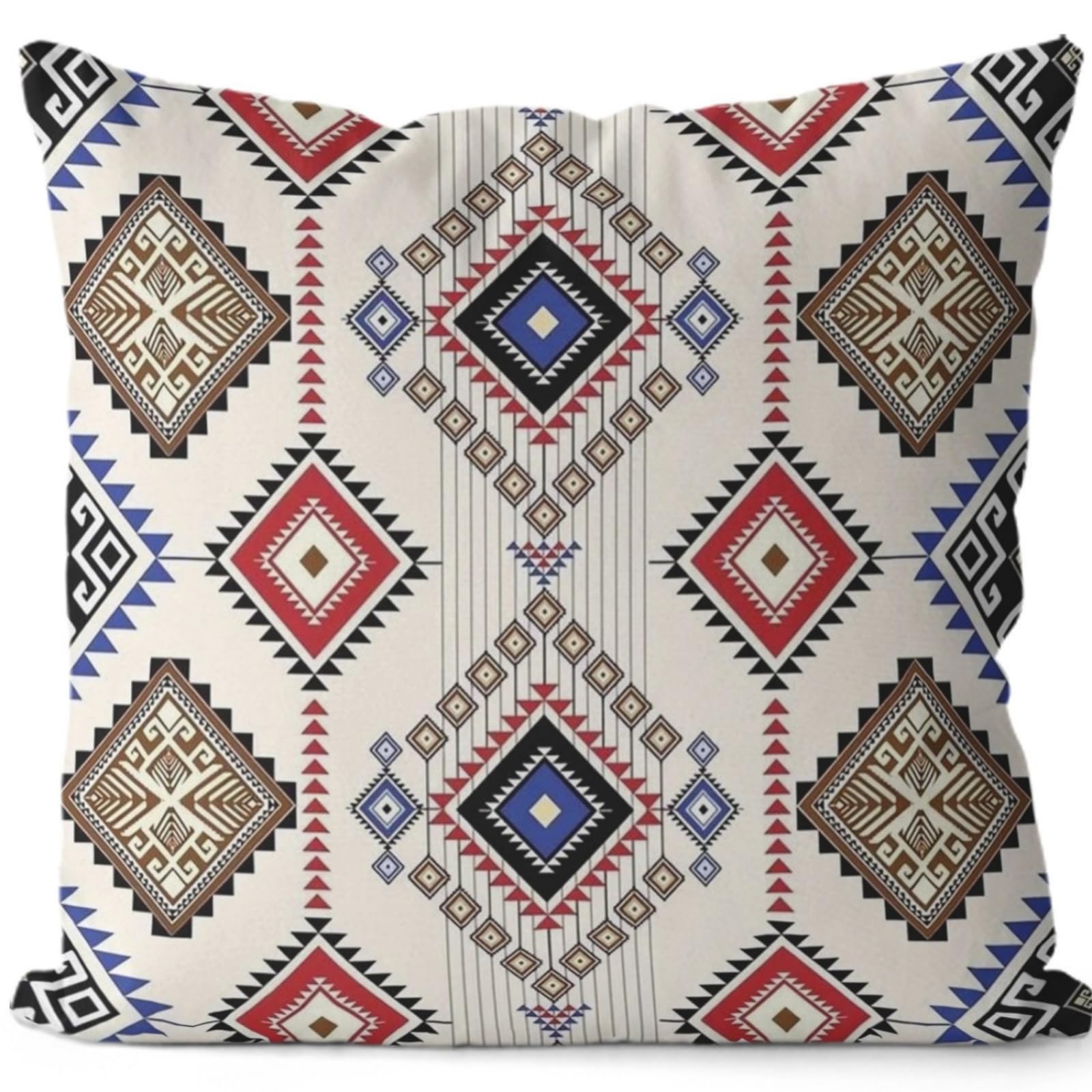 wxlmom Cushion Covers 40cm x 40cm Red Blue Pillowcase Invisible Zipper