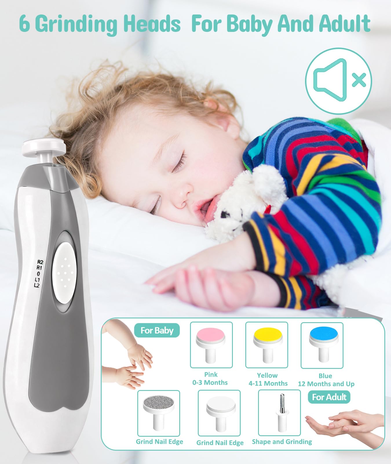 Baby-Gesundheits- und Pflege-Set, elektrischer Sicherheitsnagel-Trimmer, Baby-Kinderzimmer-Set, Neugeborenen-Pflegesets mit Haarbürste, Kamm für Neugeborene, Kleinkinder, Babys, Jungen, Mädchen
