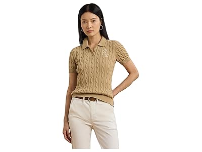 Lauren Ralph Lauren Petite Cable-knit Cotton Polo Sweater Women