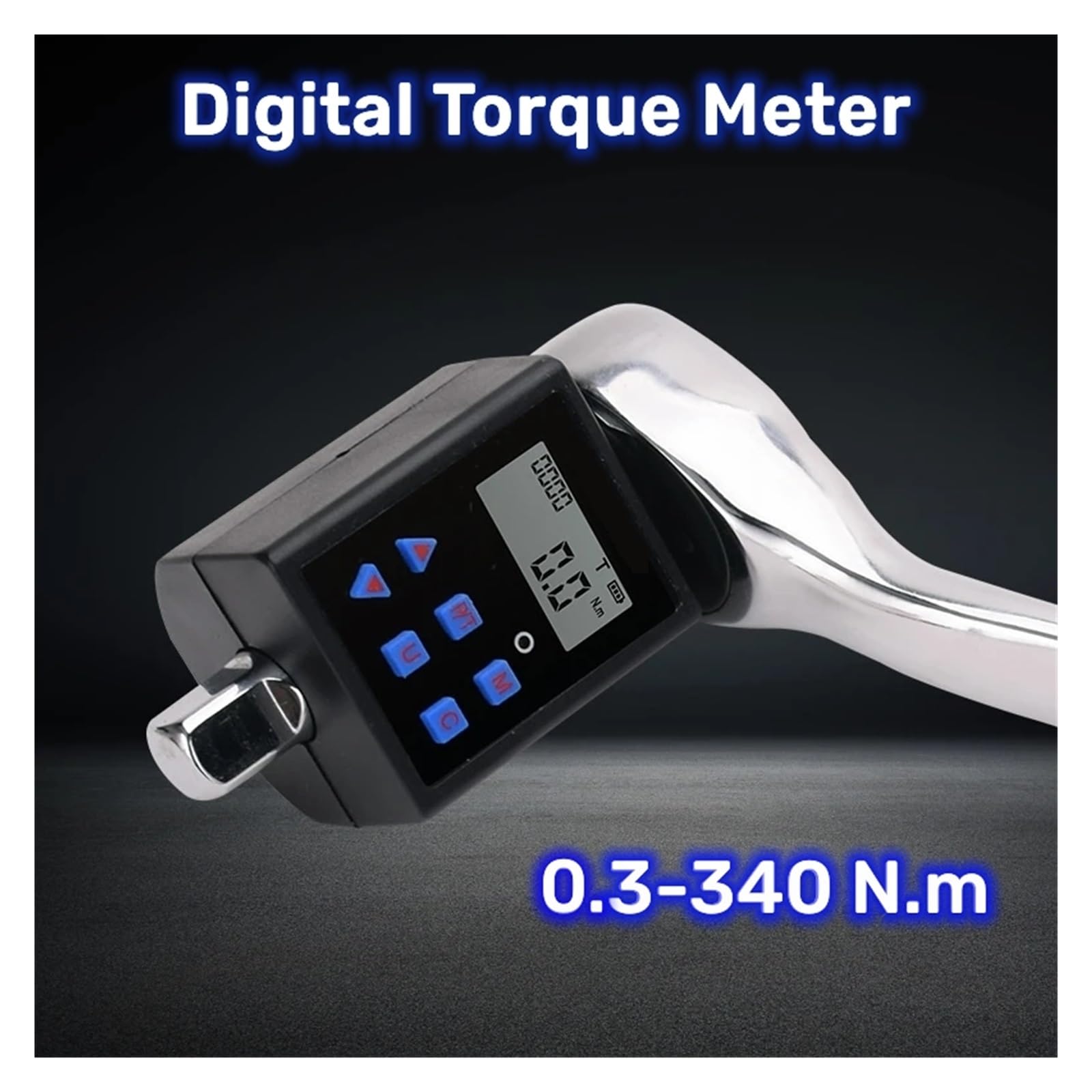 NURII Misuratore di Coppia Digitale, 0,3-340 NM Adattatore for misuratore di Coppia Regolabile Chiave dinamometrica Elettronica Professionale Strumenti di Riparazione universali (Size : 2-200)