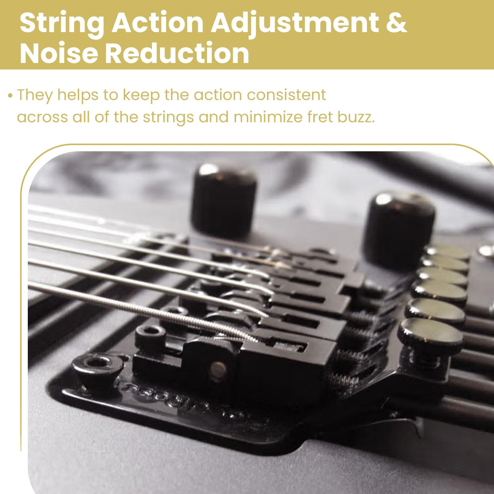 Cuñas de sillín de guitarra de 0,2 mm, juego de cuñas de puente cantidad de 12, se adapta a Floyd Rose utilizado para ajustar la altura del sillín