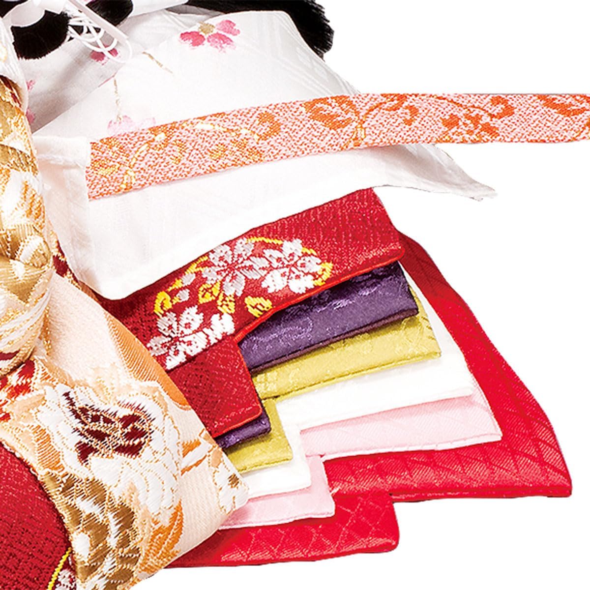 木目込み賀茂雛玉秀作親王飾り雛人形お雛様雛飾り高級毛バタキ中古美品