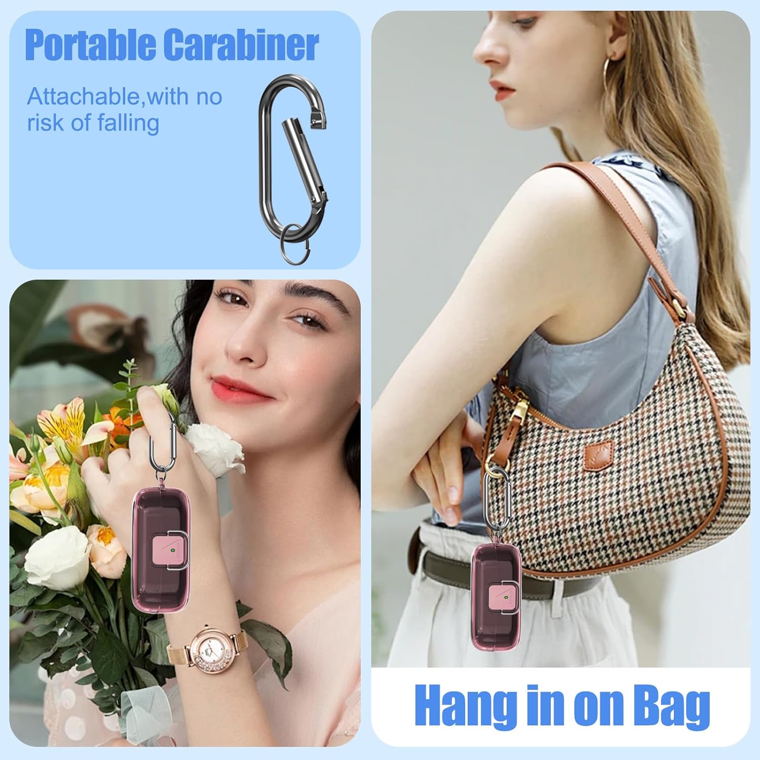 [with Safety Lock] for Sony WF-C510 Case Cover, Clear Soft TPU Protective Earbuds Case with Carabiner & Cleaner Kit Accessories Set(Clear Pink) - Image 6