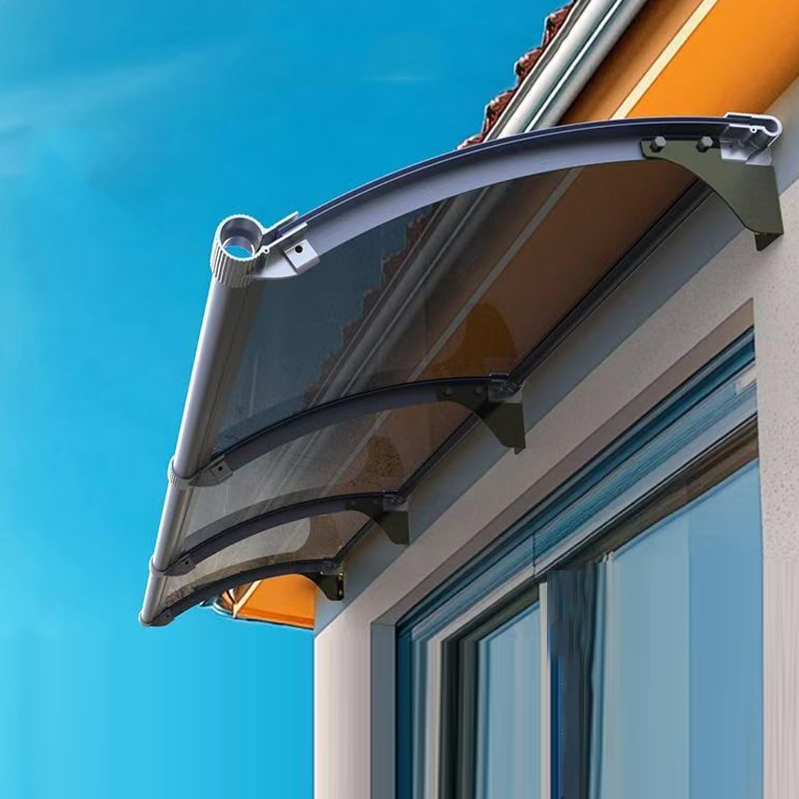 Auvent de porte en aluminium pour éviter l'infiltration d'eau et bloquer les UV