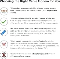 Vista 4 de Motorola MB8600 DOCSIS 3.1 Gig-Speed Cable Modem Plus 32x8 DOCSIS 3.0. Aprobado por Comcast Xfinity, Cox y más, gris (renovado)