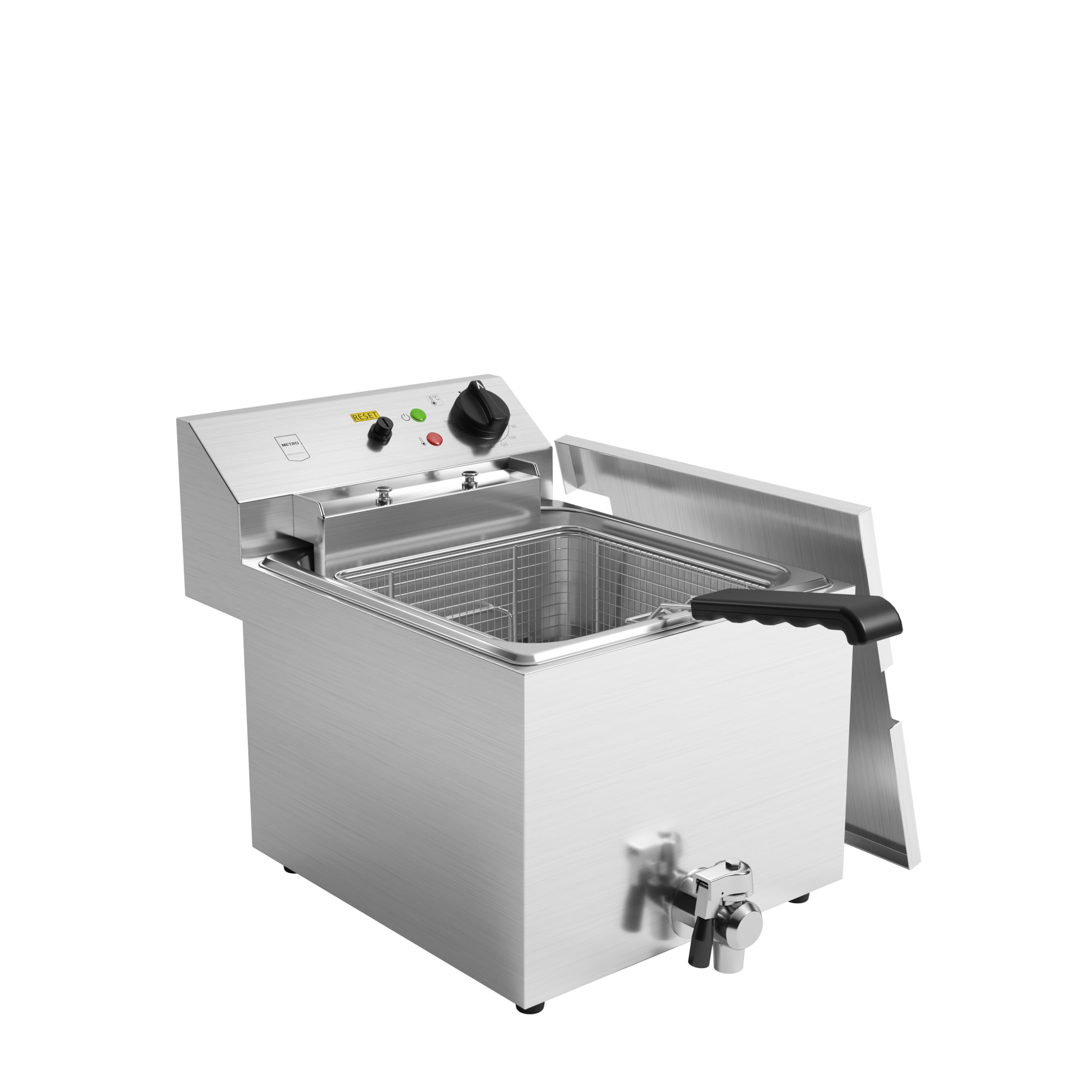 METRO Professional Freidora GDF1010, acero inoxidable, 10 litros, asa resistente al calor, 8.1 kW