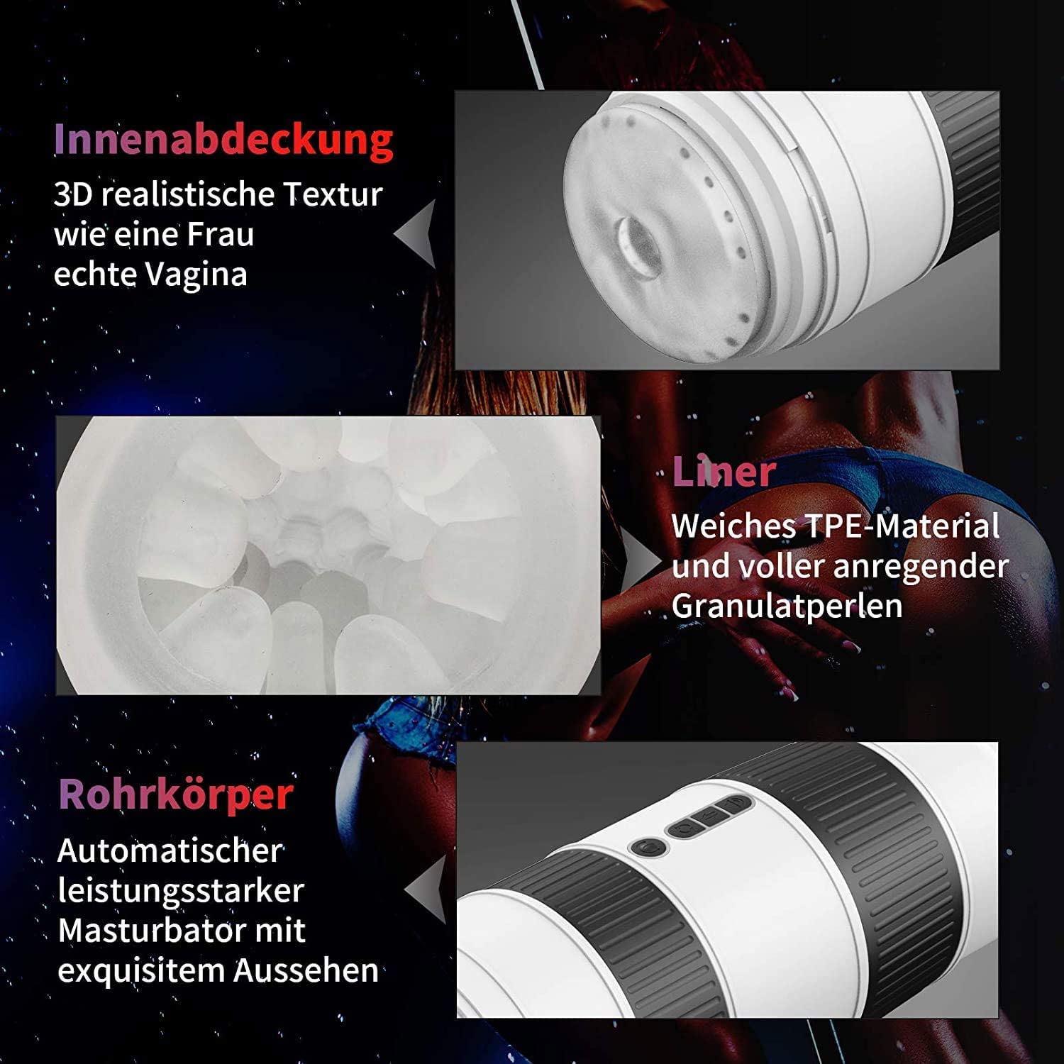 Masturbatore Elettrico Telescopico Con 6 Frequenze 6 Velocità, Pompino Che Si Masturba Per La Figa Tascabile Degli Uomini Set Di Giocattoli Sessuali Per Masturbatori Maschili Con Una Voce Sexy